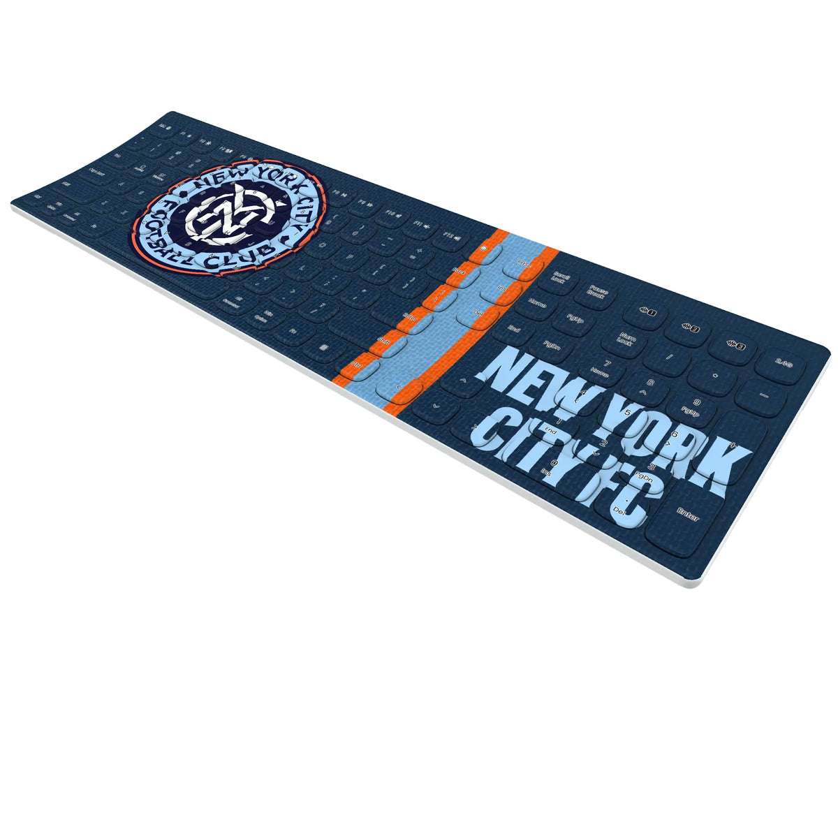 New York City FC Stripe KKB605 Curved Wireless Keyboard - Isometric View
