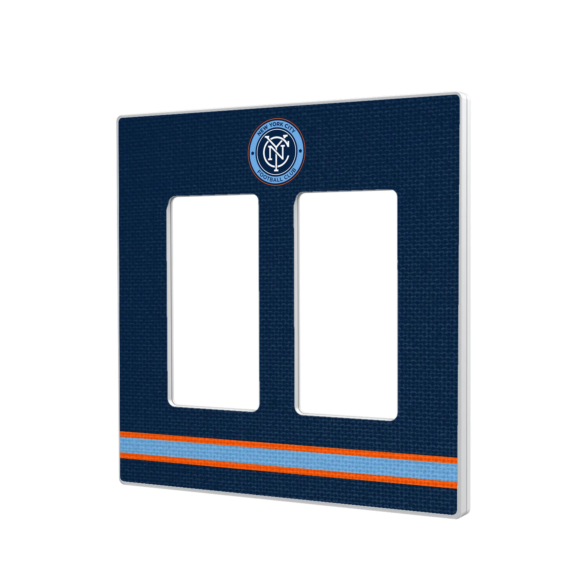 New York City FC Stripe Hidden-Screw Light Switch Plate#Style_Double Rocker