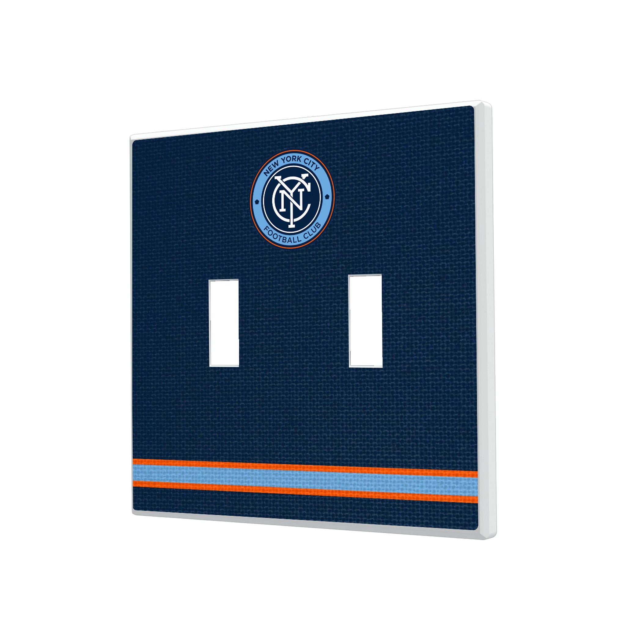 New York City FC Stripe Hidden-Screw Light Switch Plate#Style_Double Toggle