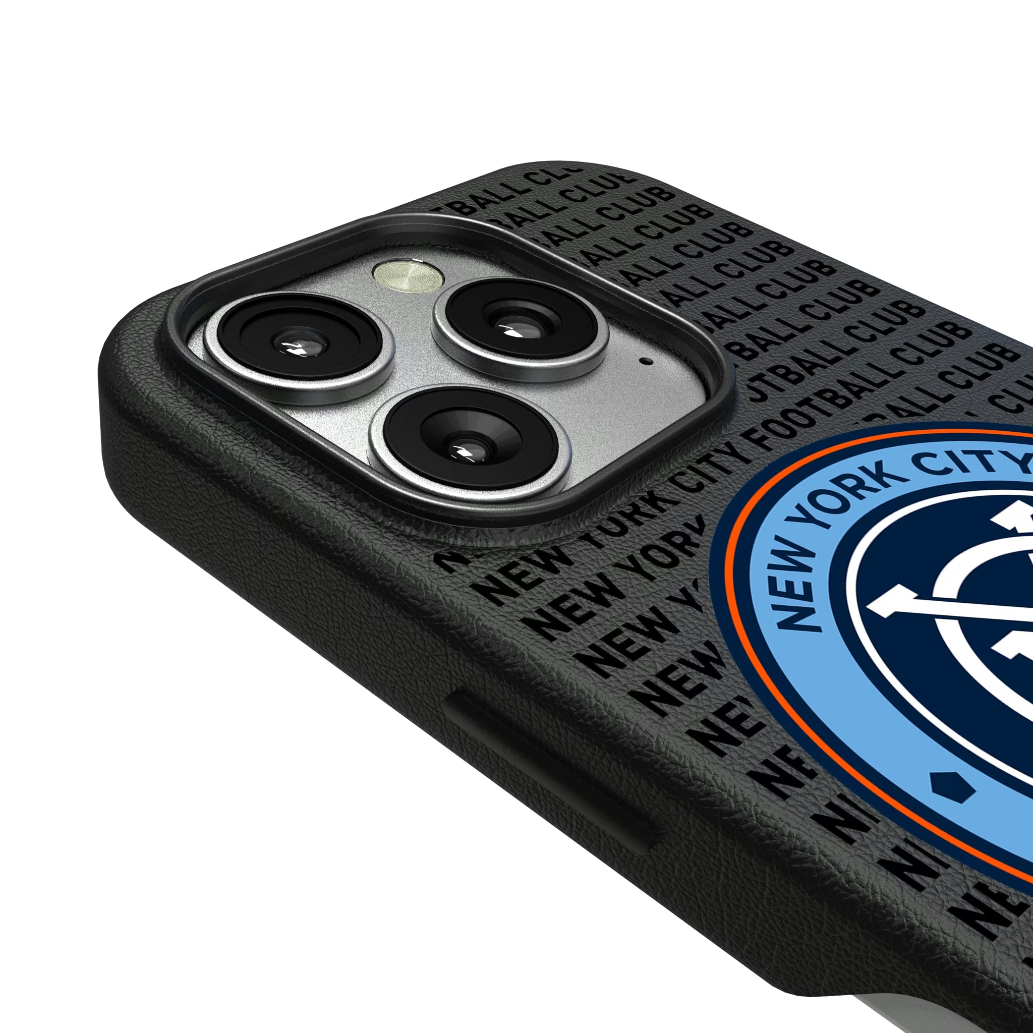New York City FC Text Backdrop iPhone MagSafe Compatible Phone Case for Apple iPhone - Detail