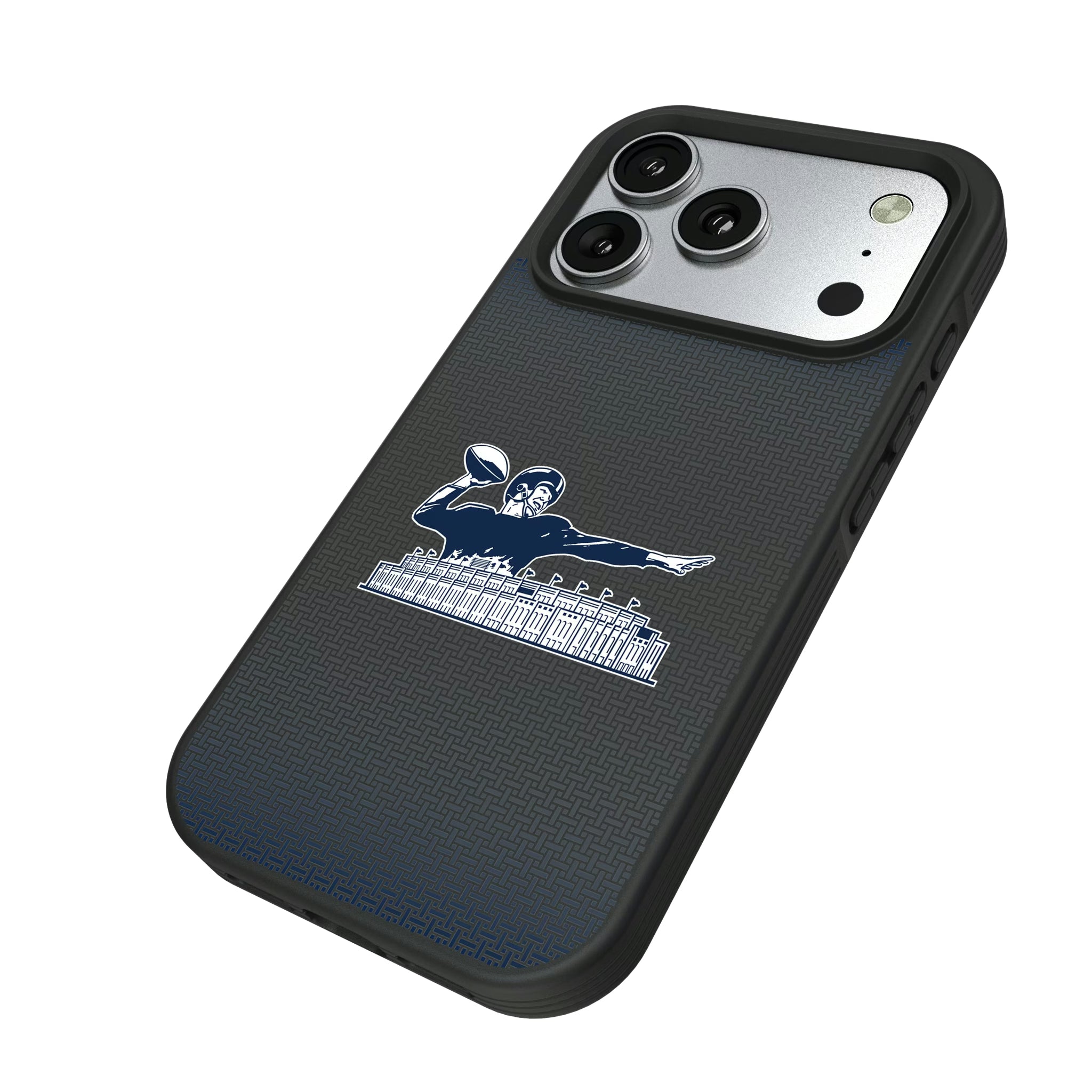 New York Giants 1960-1966 Historic Collection Linen iPhone Bump Phone Case for Apple iPhone - Isometric View#Device_iPhone 17 Pro