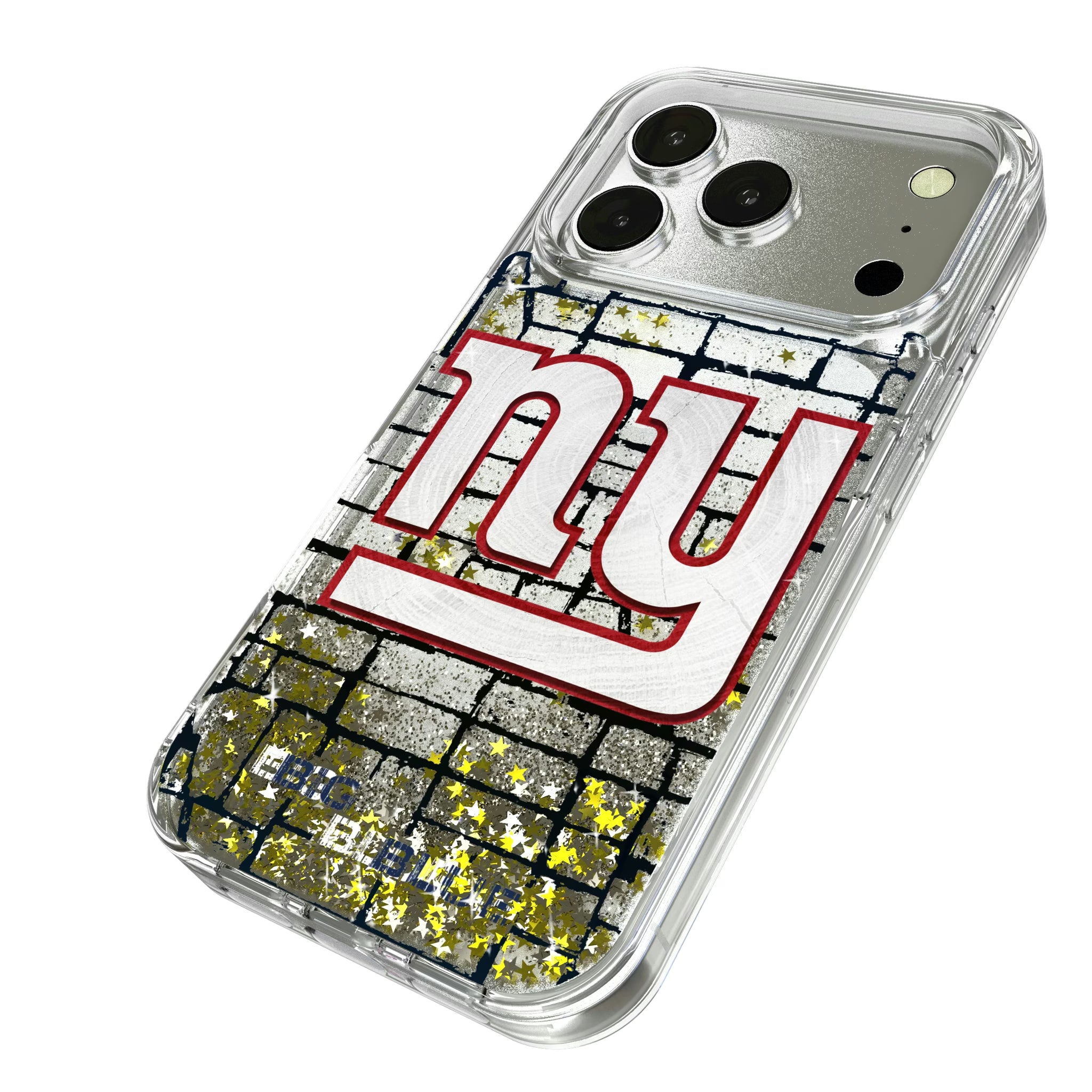 New York Giants Brick iPhone Glitter Phone Case for Apple iPhone - Isometric View