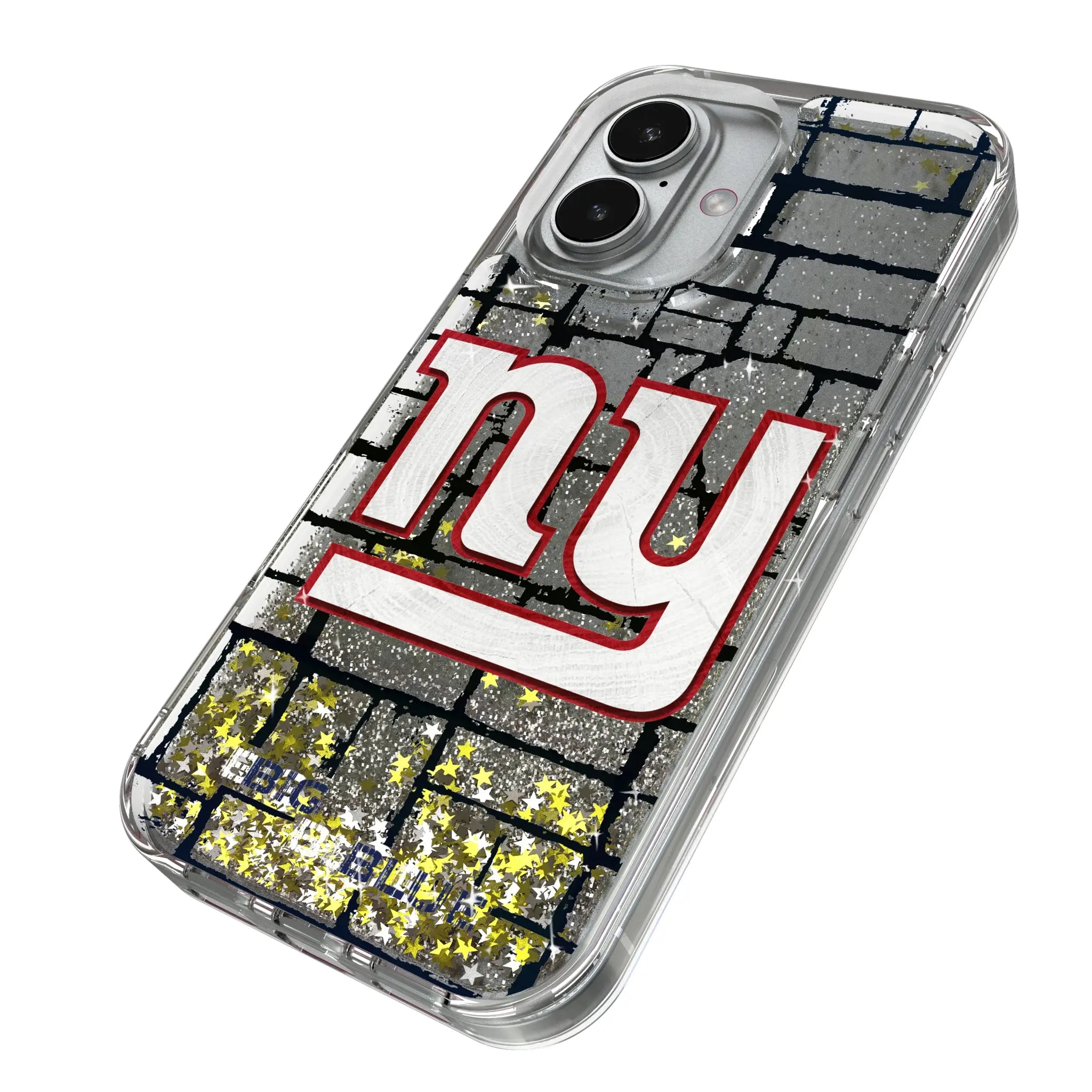 New York Giants Brick iPhone Glitter Phone Case for Apple iPhone - Isometric View