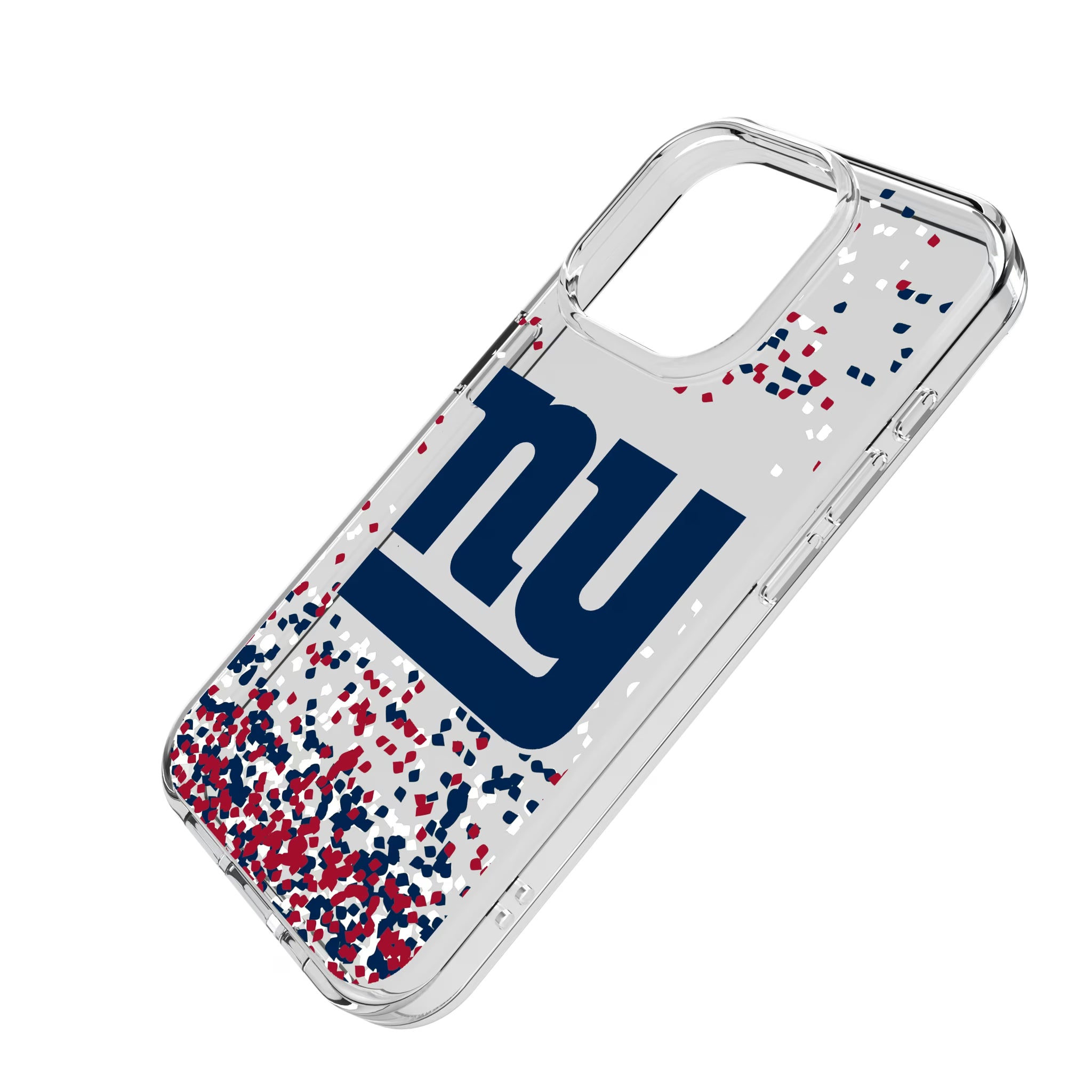 New York Giants Confetti iPhone Clear Phone Case for Apple iPhone - Isometric View