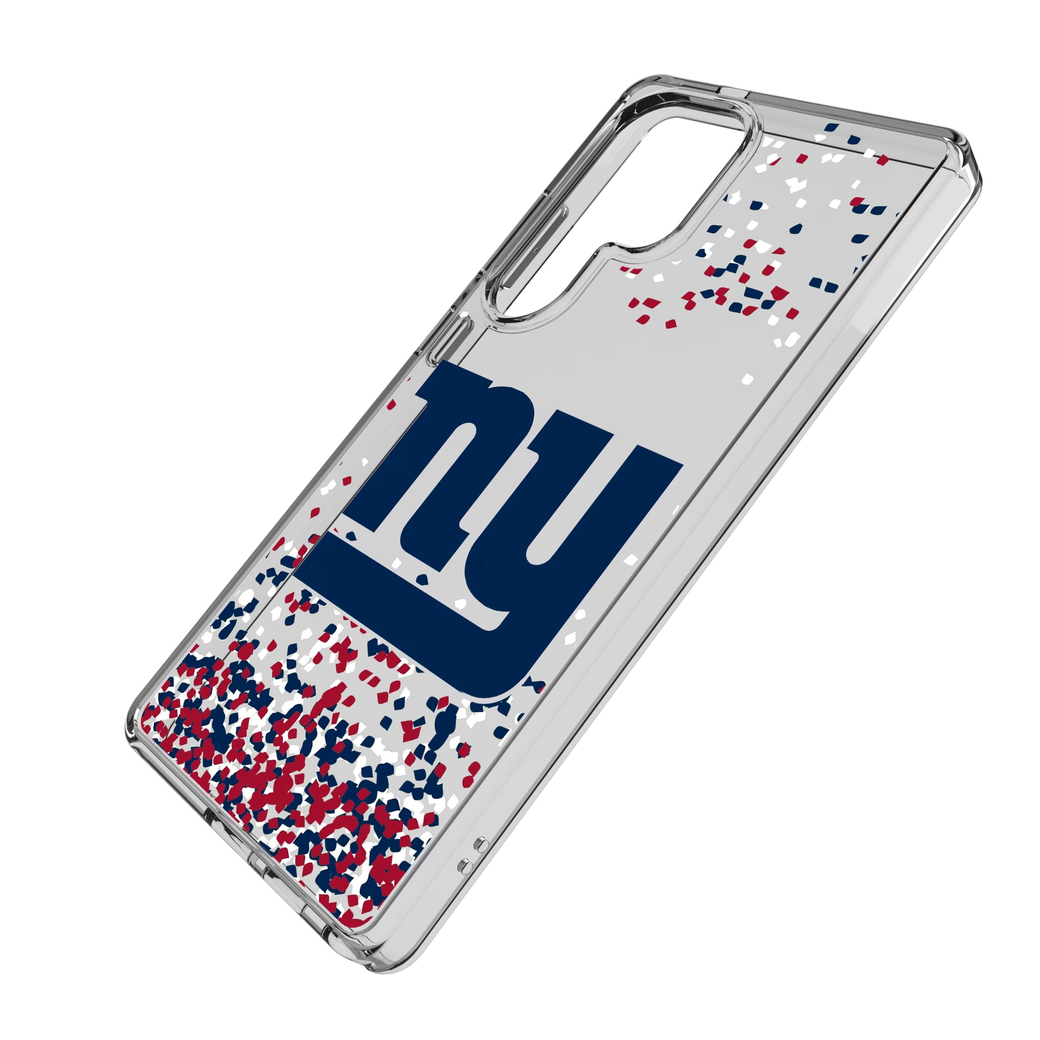 New York Giants Confetti Galaxy Clear Phone Case for Samsung Galaxy - Isometric View