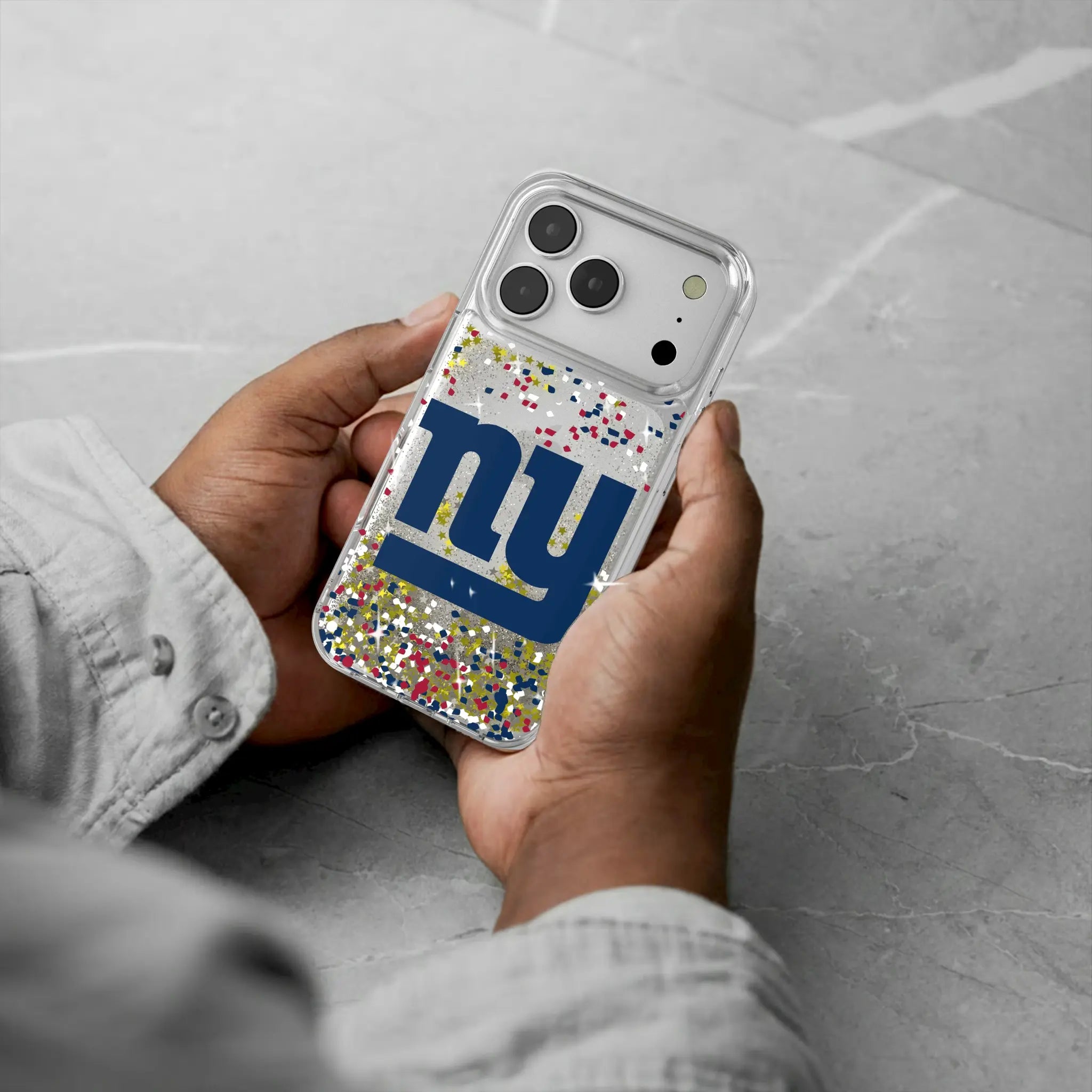 New York Giants Confetti iPhone Glitter Phone Case for Apple iPhone - Lifestyle