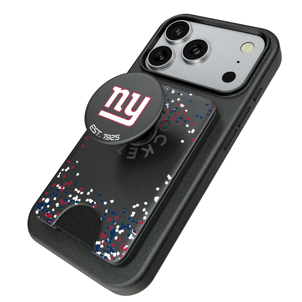 New York Giants Confetti Popsockets Wallet Magnetic - Isometric View