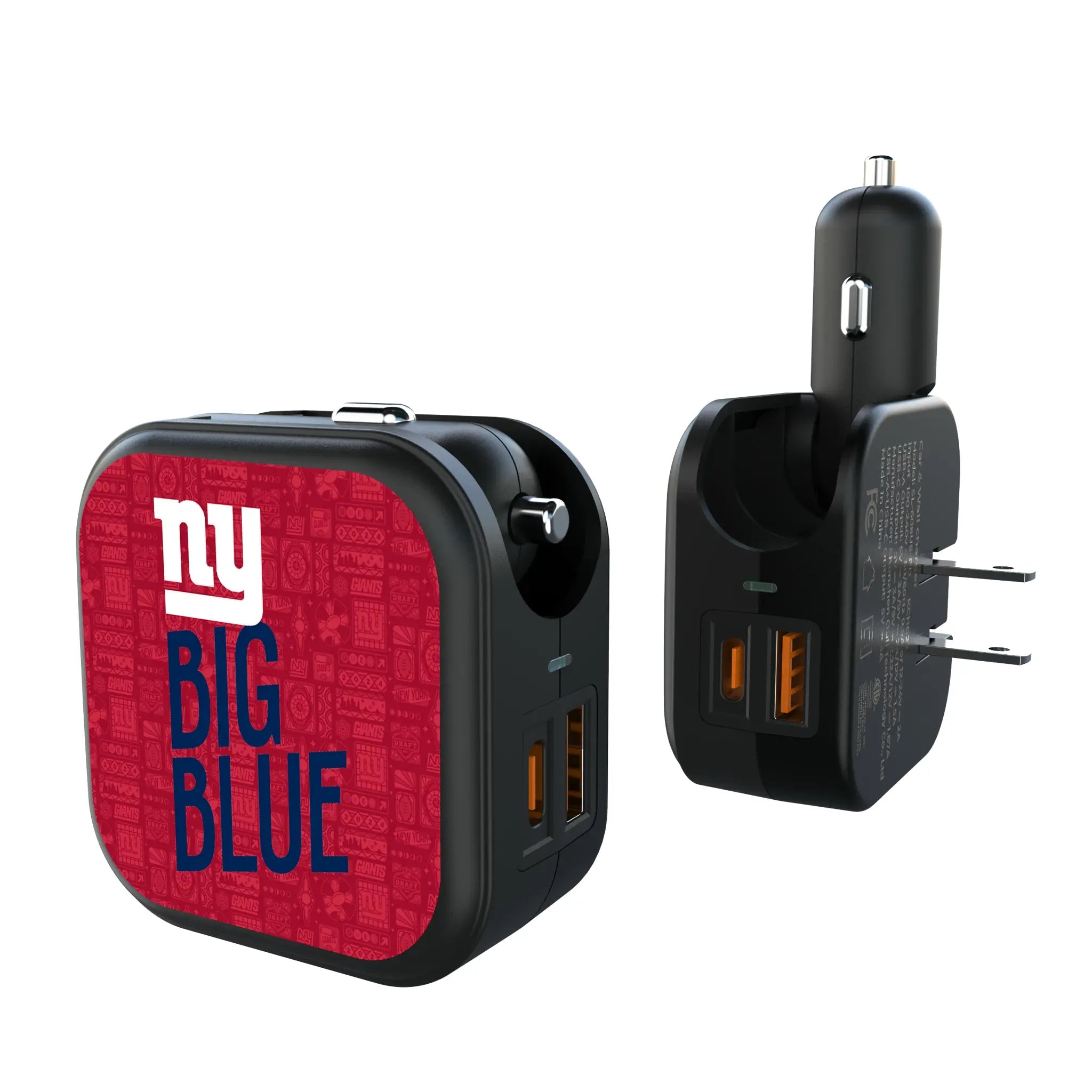 New York Giants Deco 2 in 1 USB A/C Charger