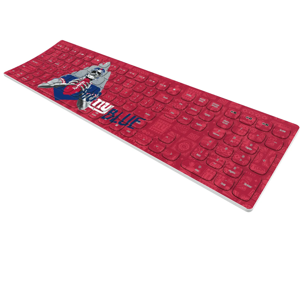 New York Giants Deco KKB605 Curved Wireless Keyboard - Isometric View