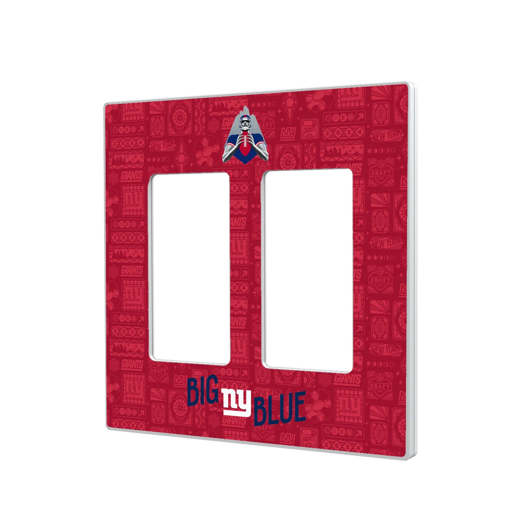 New York Giants Deco Hidden-Screw Light Switch Plate#Style_Double Rocker