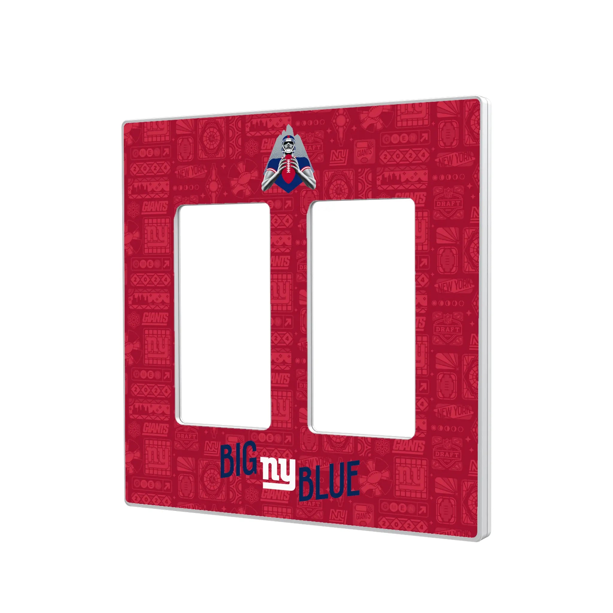 New York Giants Deco Hidden-Screw Light Switch Plate#Style_Double Rocker