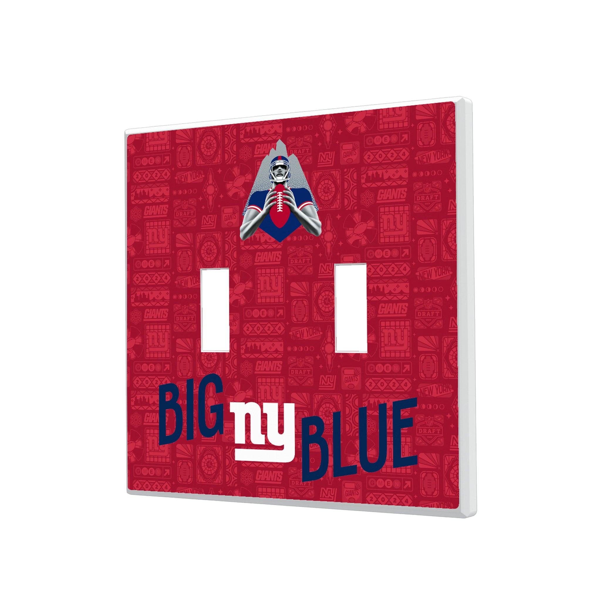 New York Giants Deco Hidden-Screw Light Switch Plate#Style_Double Toggle