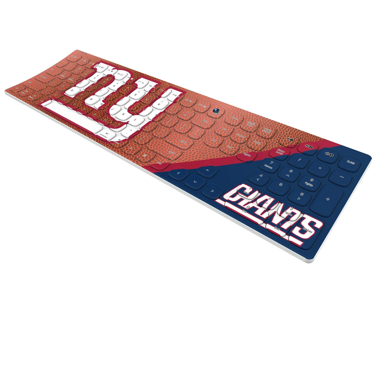 New York Giants Football KKB605 Curved Wireless Keyboard - Isometric View