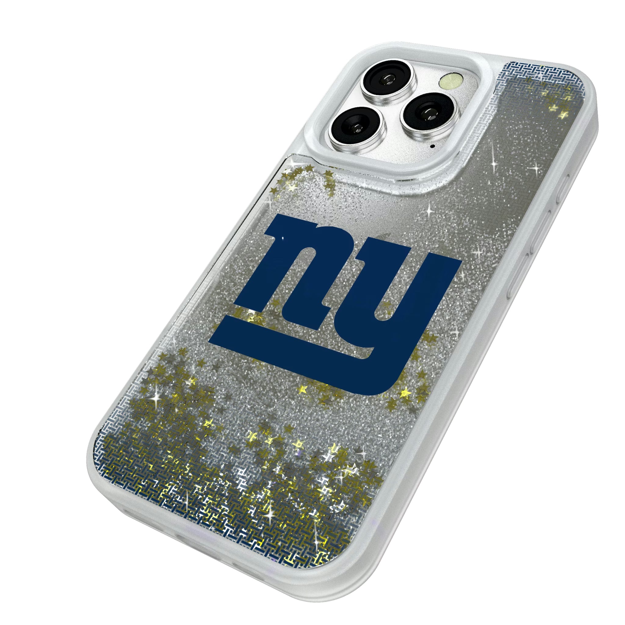 New York Giants Linen iPhone Glitter Phone Case for Apple iPhone - Isometric View#Device_iPhone 16 Pro