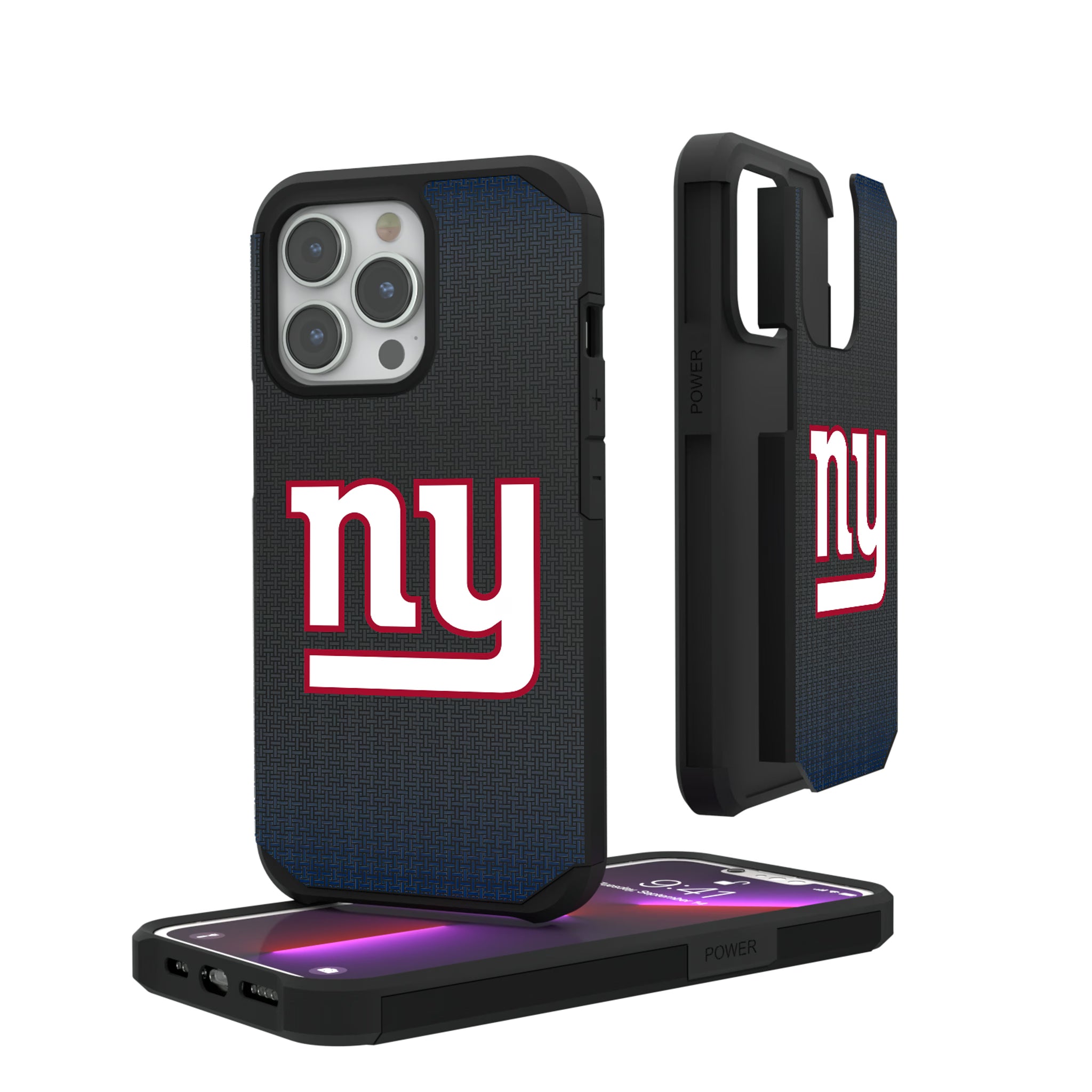 New York Giants Linen iPhone Rugged Phone Case for Apple iPhone#Device_iPhone 13 Pro