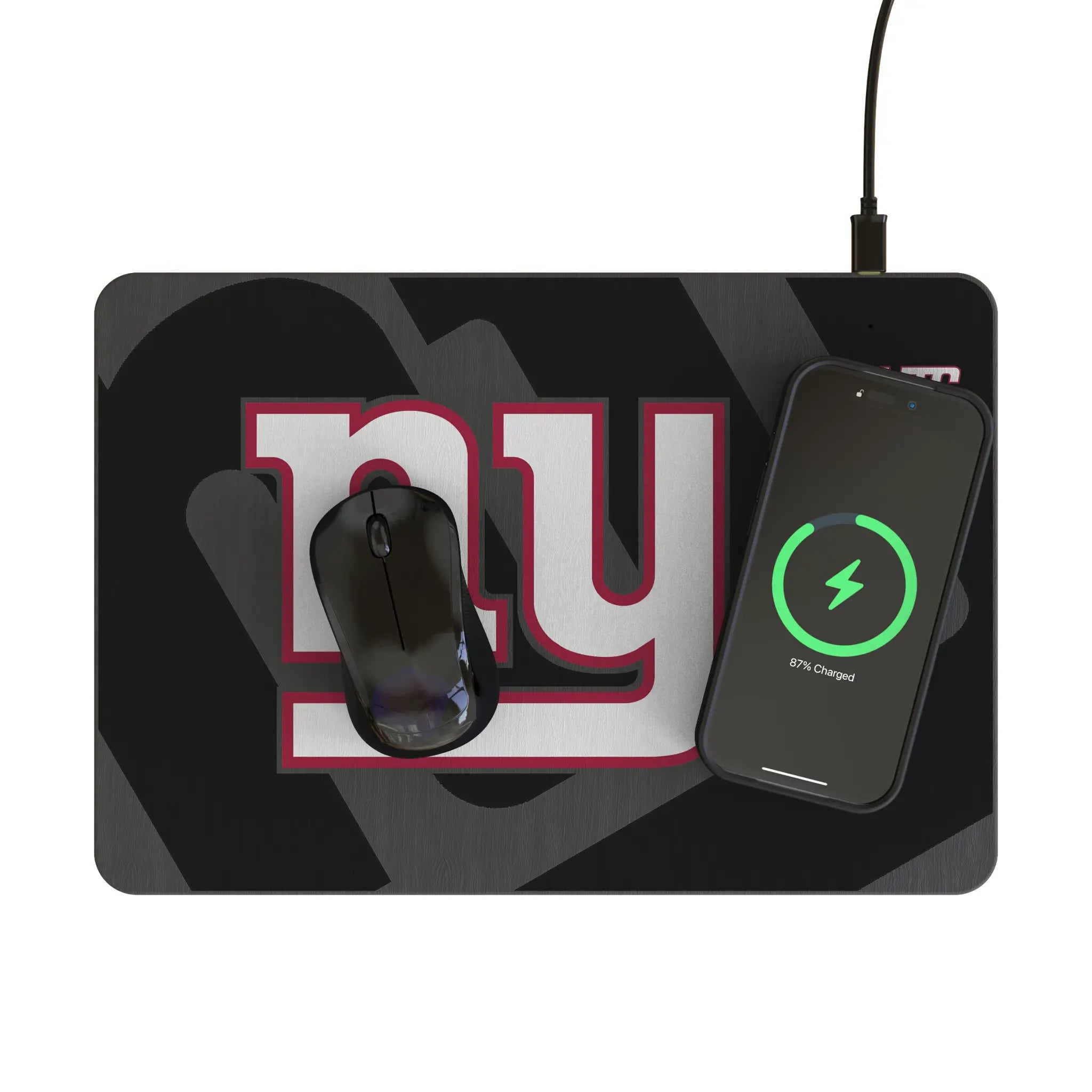 New York Giants Monocolor Tilt 15-Watt Wireless Charger and Mouse Pad - Lifestyle