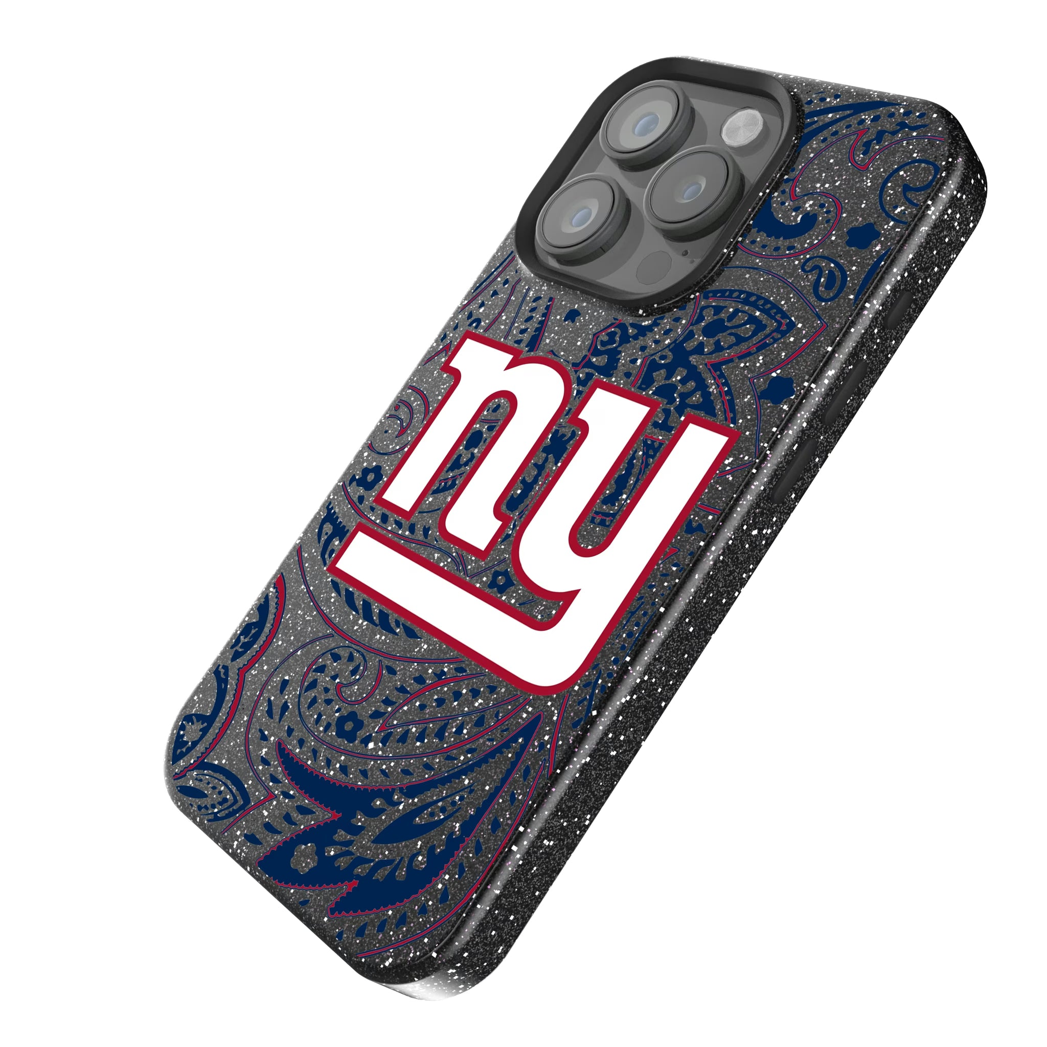 New York Giants Paisley iPhone Bling Phone Case for Apple iPhone - Isometric View