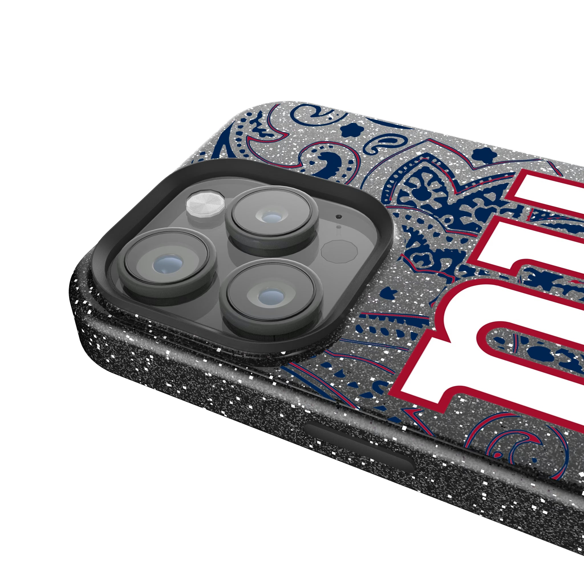 New York Giants Paisley iPhone Bling Phone Case for Apple iPhone - Detail