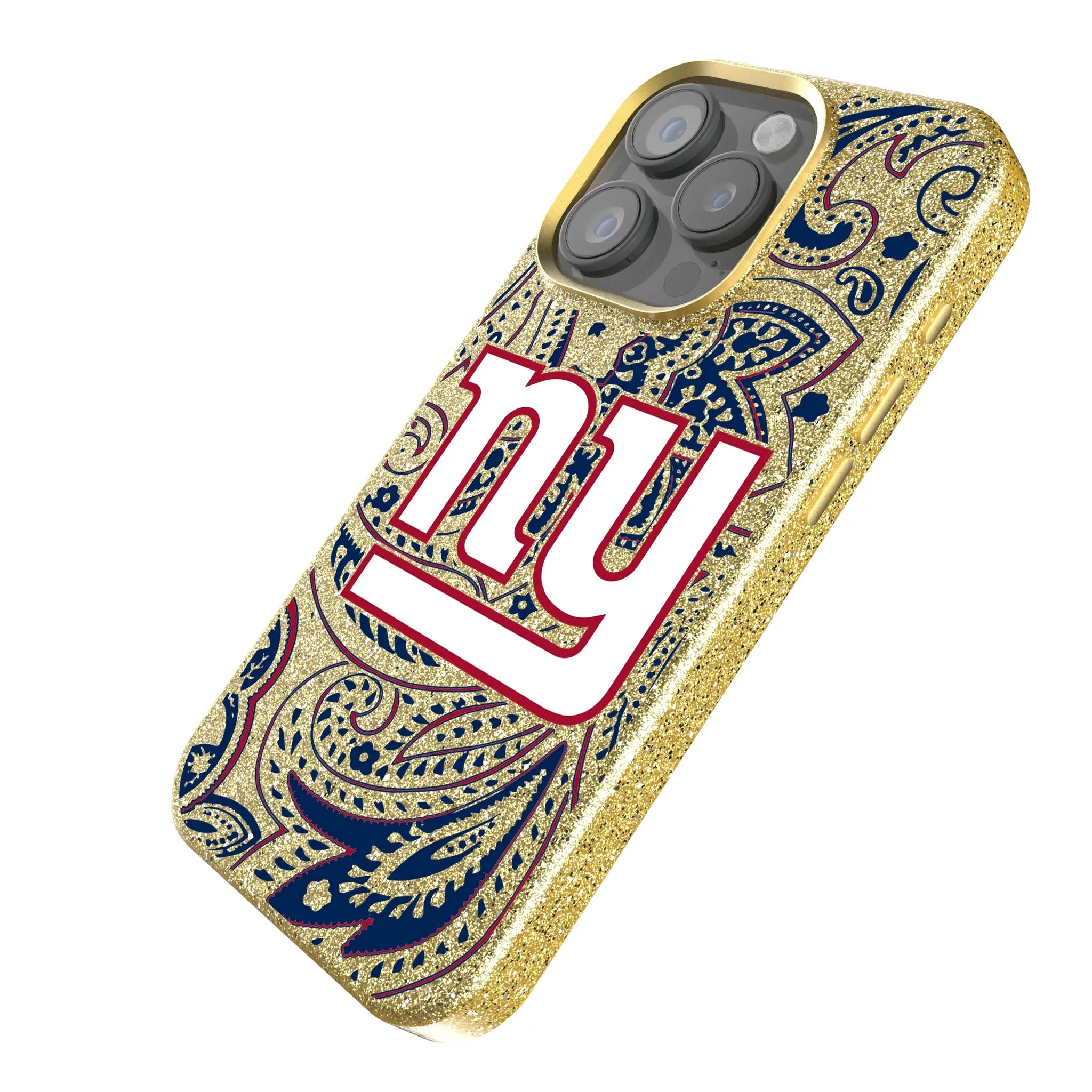 New York Giants Paisley iPhone Bling Phone Case for Apple iPhone - Isometric View