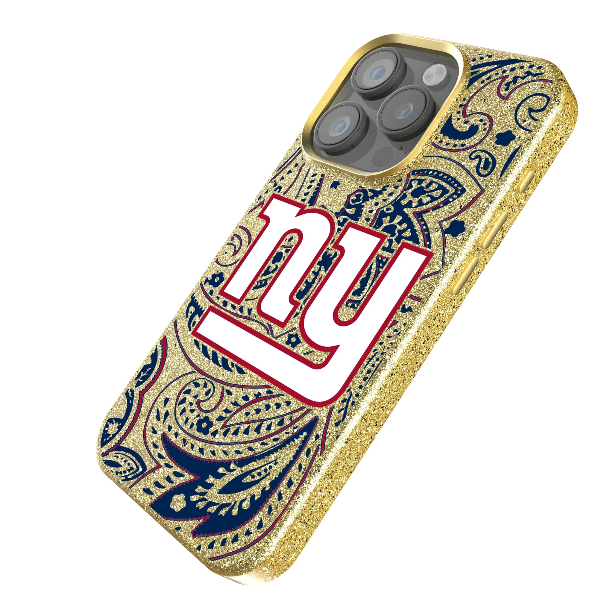 New York Giants Paisley iPhone Bling Phone Case for Apple iPhone - Isometric View