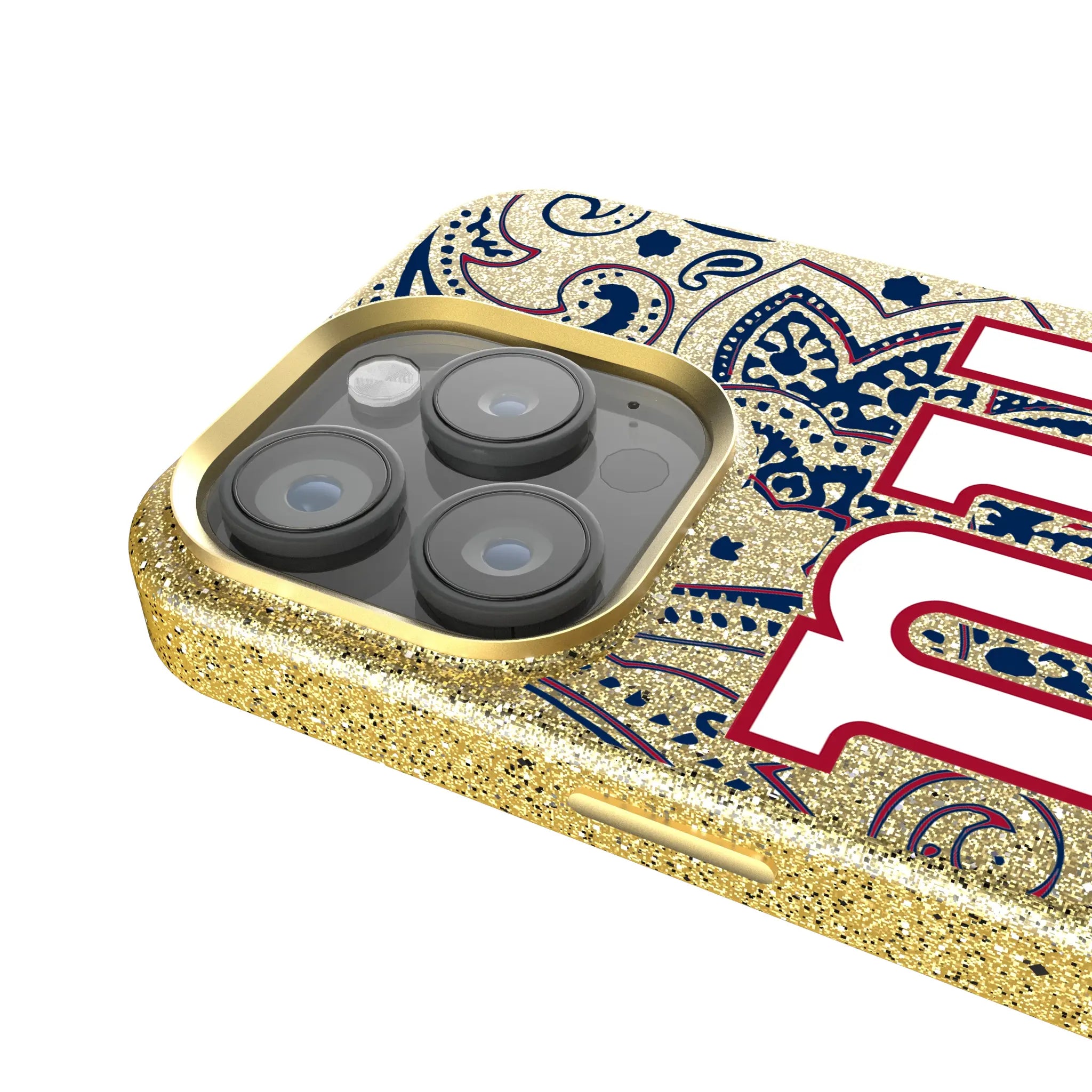 New York Giants Paisley iPhone Bling Phone Case for Apple iPhone - Detail