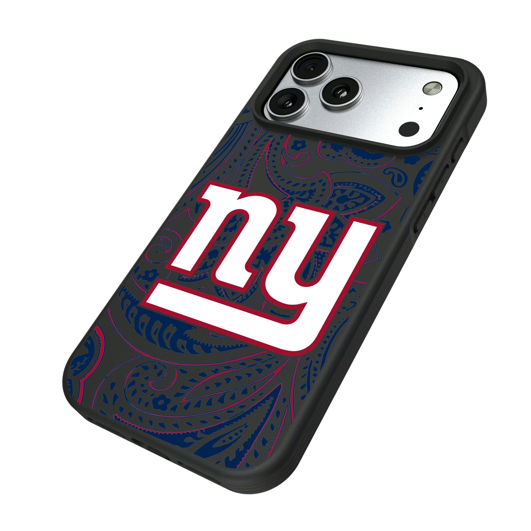 New York Giants Paisley iPhone Bump Phone Case for Apple iPhone - Isometric View#Device_iPhone 17 Pro Max
