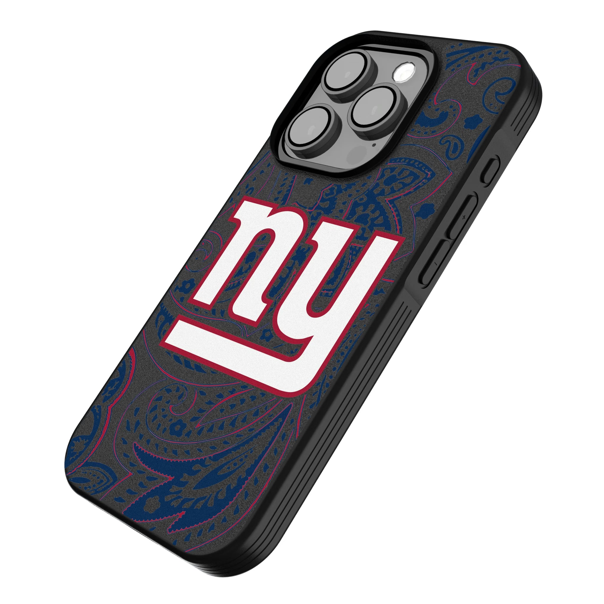 New York Giants Paisley iPhone Bump Phone Case for Apple iPhone - Isometric View