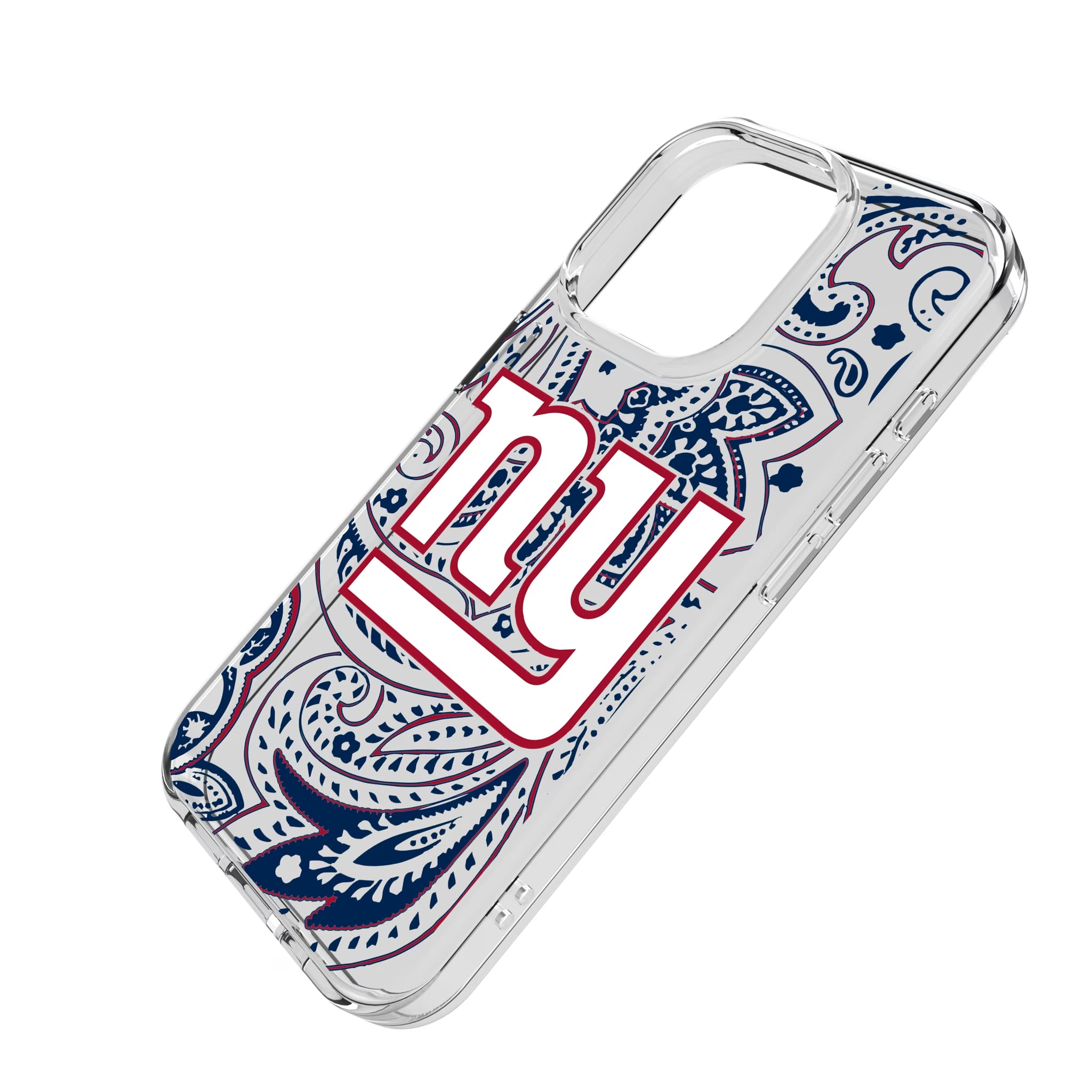 New York Giants Paisley iPhone Clear Phone Case for Apple iPhone - Isometric View