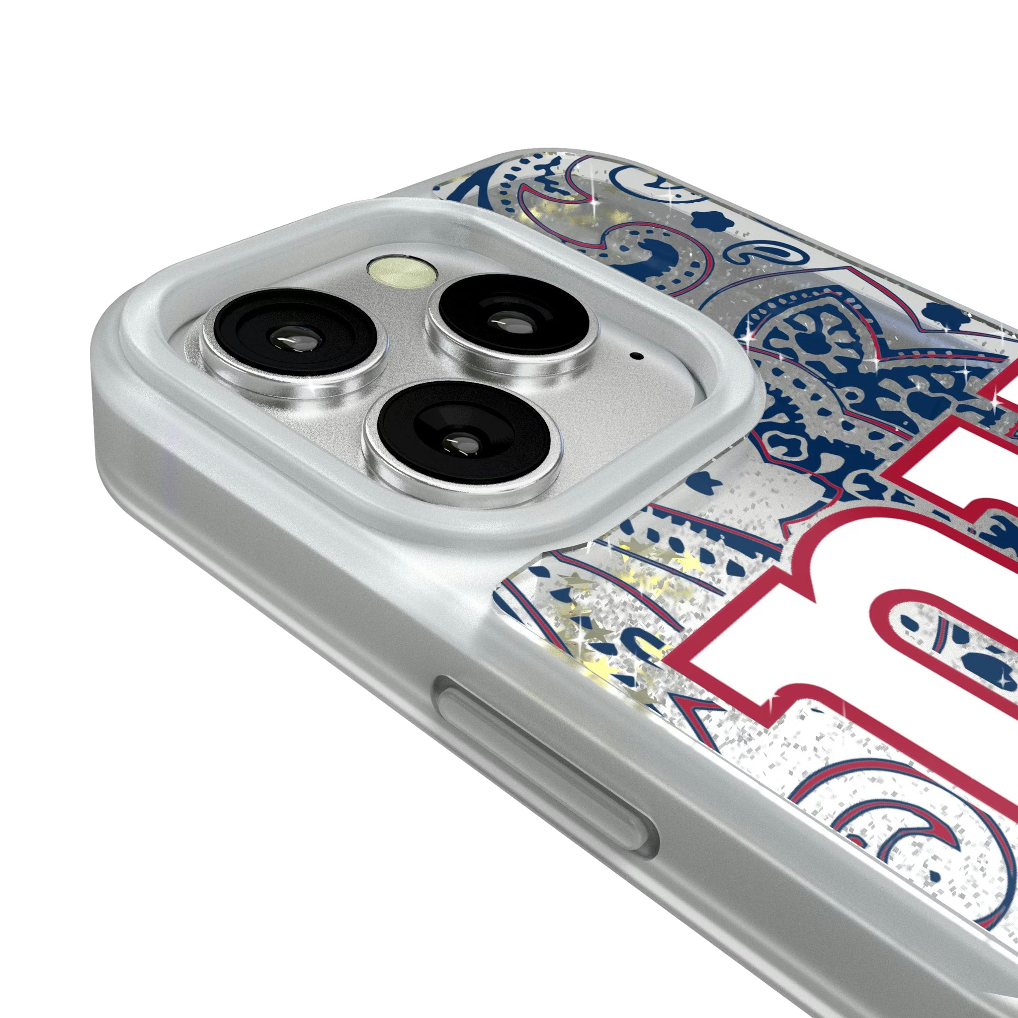 New York Giants Paisley iPhone Glitter Phone Case for Apple iPhone - Detail#Device_iPhone 16 Pro