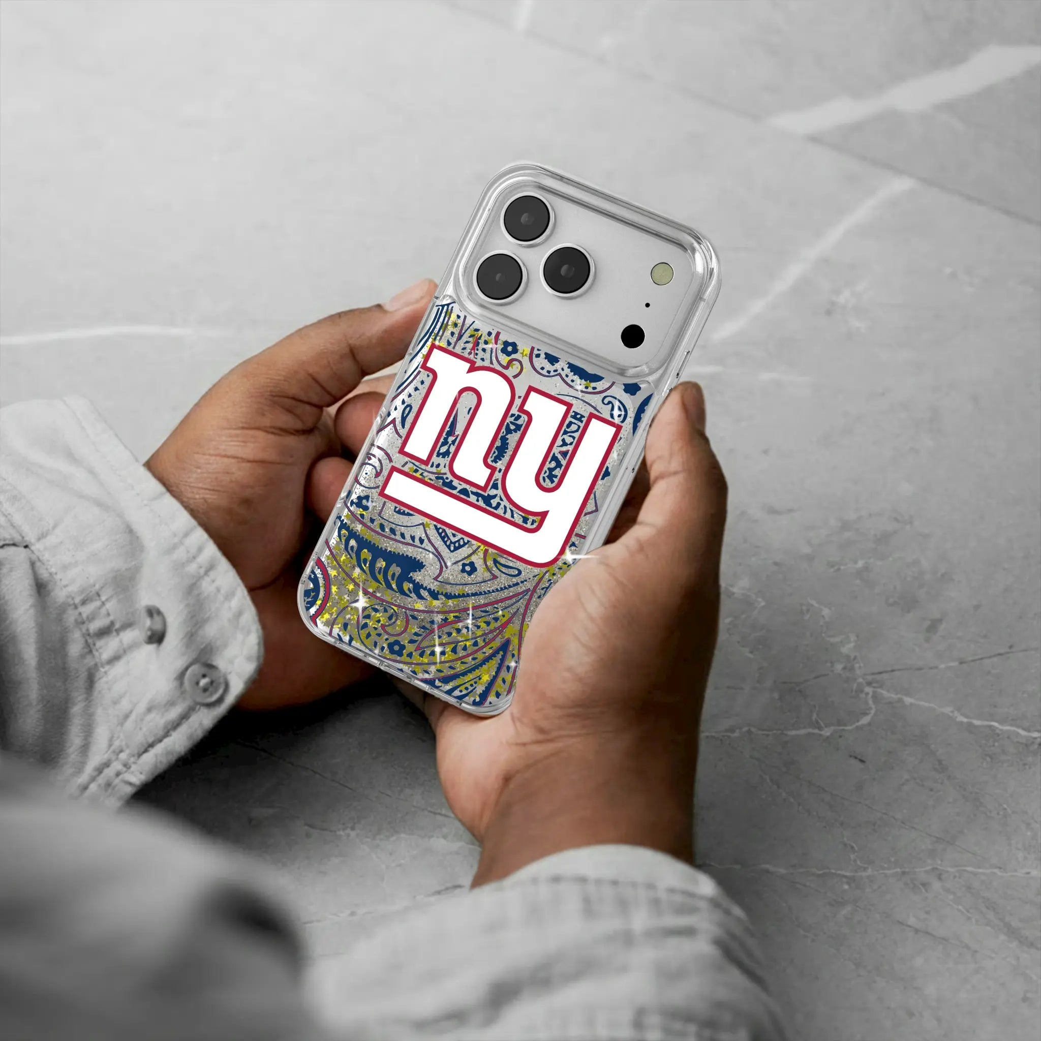 New York Giants Paisley iPhone Glitter Phone Case for Apple iPhone - Lifestyle