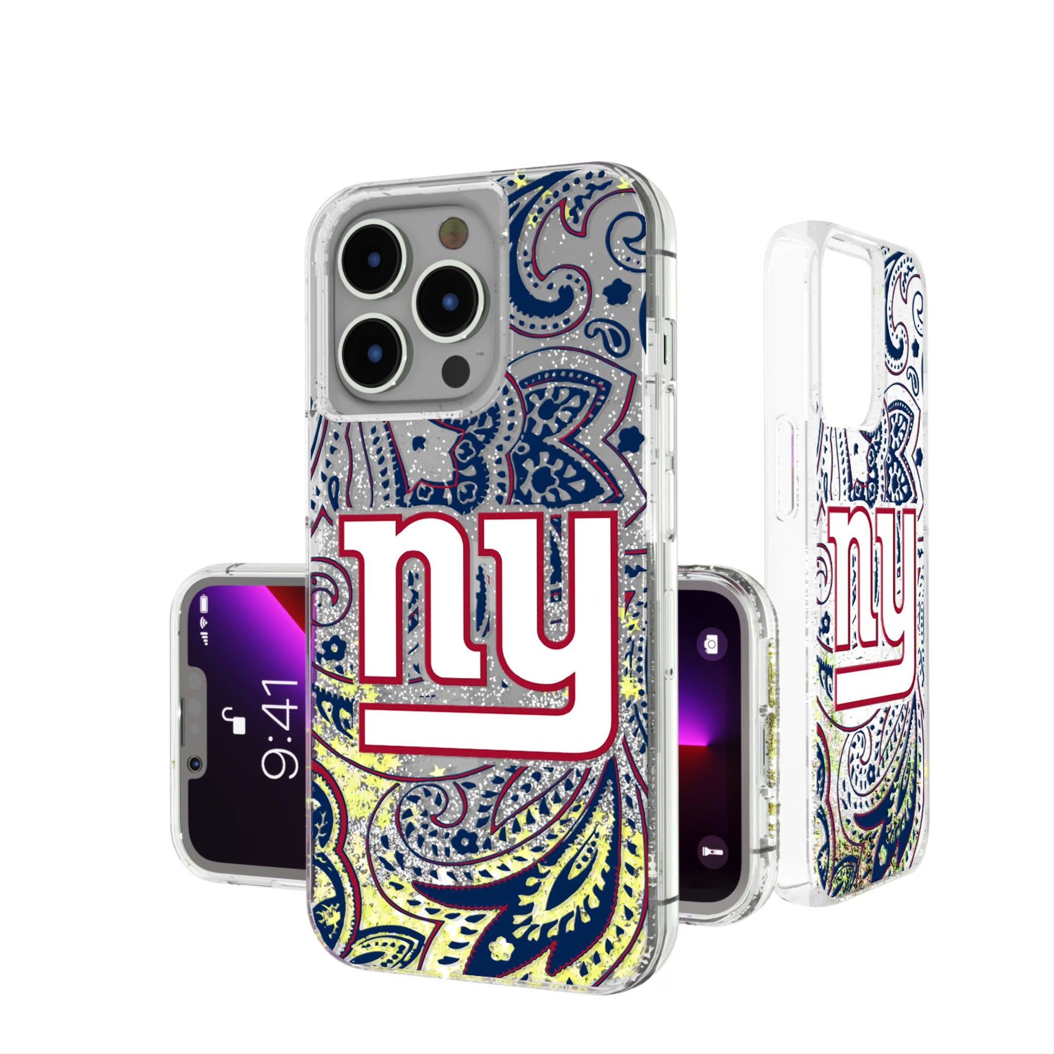 New York Giants Paisley iPhone Glitter Phone Case for Apple iPhone