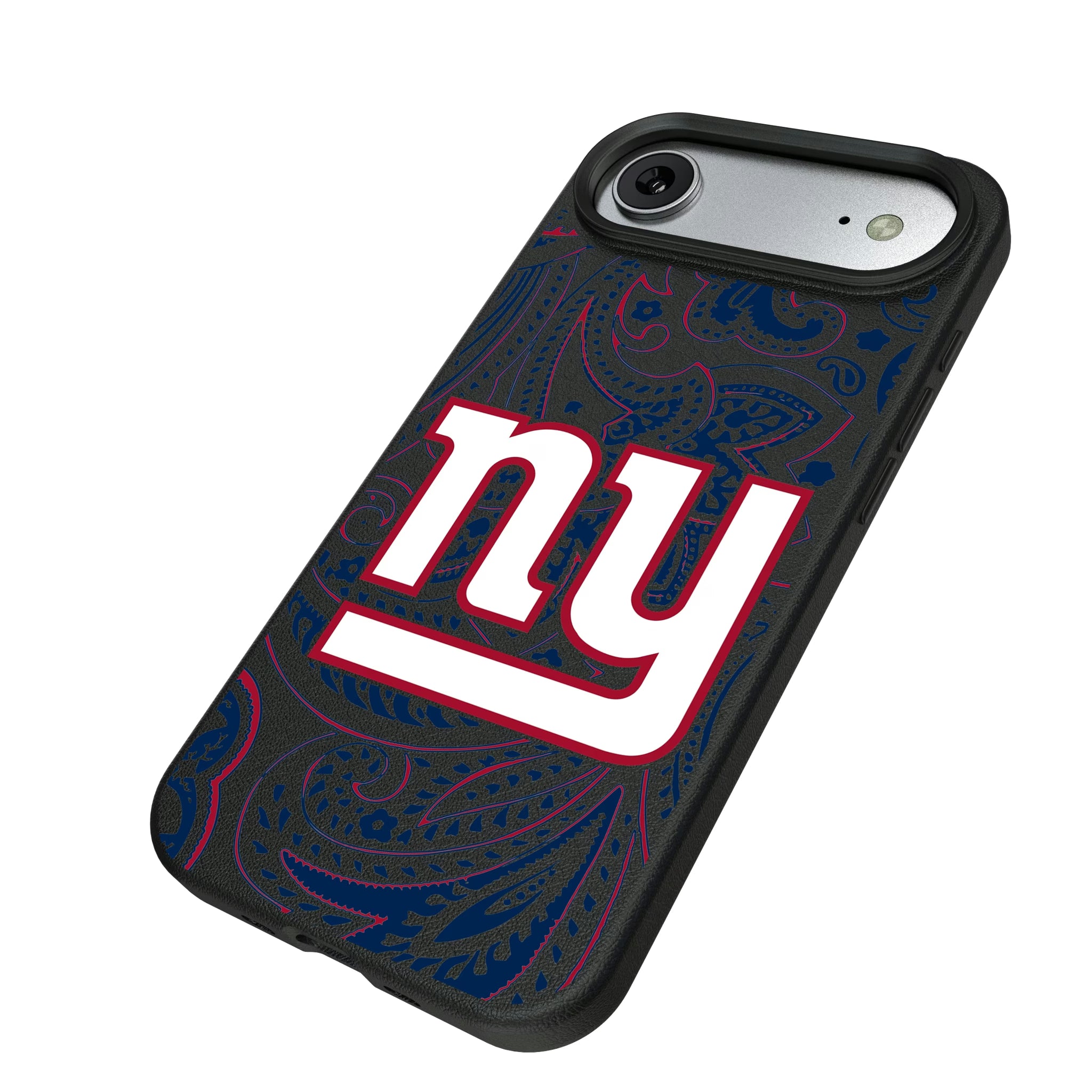 New York Giants Paisley iPhone MagSafe Compatible Phone Case for Apple iPhone - Isometric View#Device_iPhone Air