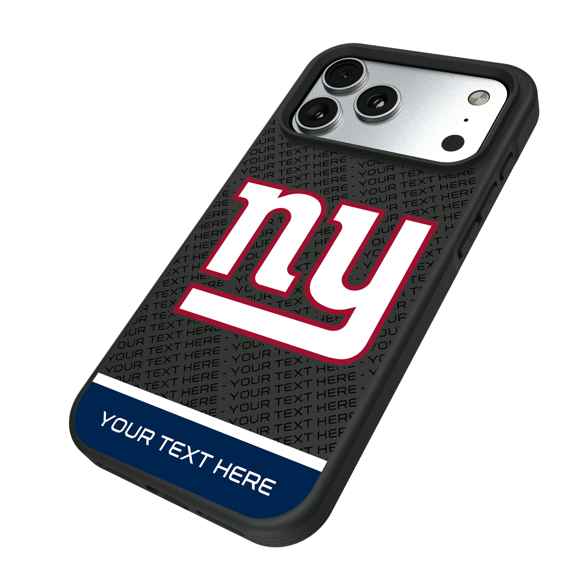 New York Giants Personalized EndZone Plus iPhone Bump Phone Case for Apple iPhone - Isometric View#Device_iPhone 17 Pro Max