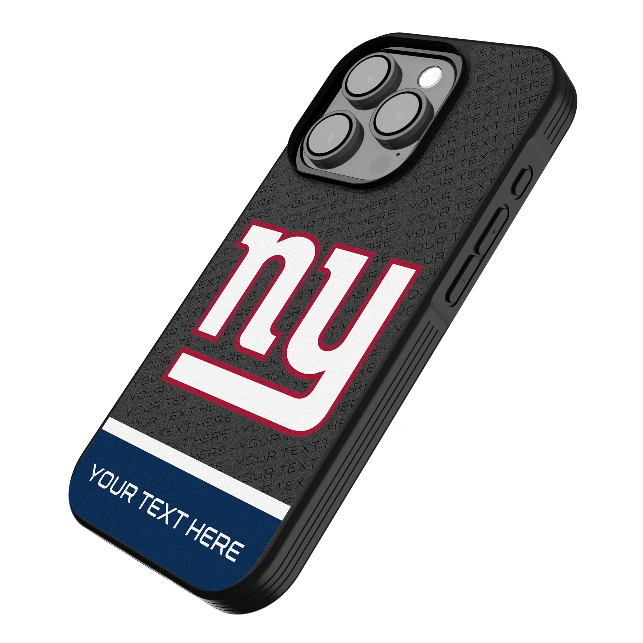 New York Giants Personalized EndZone Plus iPhone Bump Phone Case for Apple iPhone - Isometric View