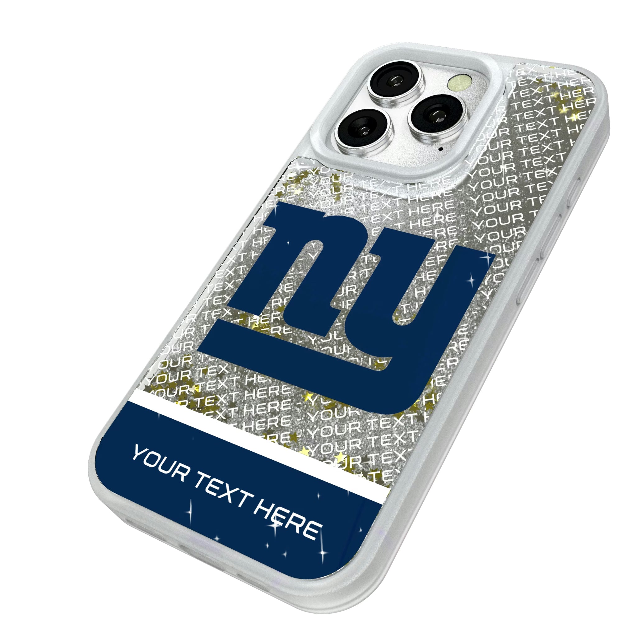 New York Giants Personalized EndZone Plus iPhone Glitter Phone Case for Apple iPhone - Isometric View#Device_iPhone 16 Pro