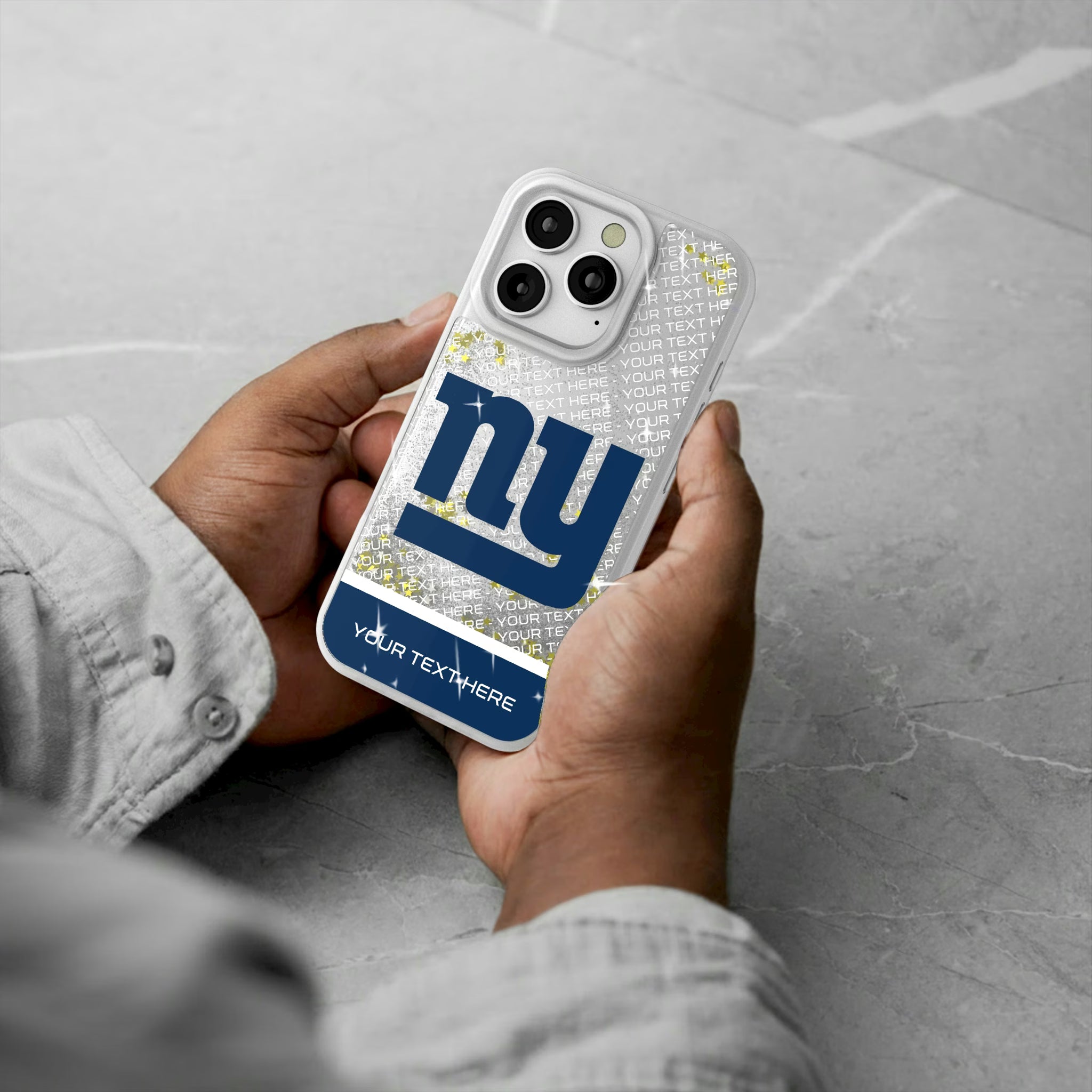 New York Giants Personalized EndZone Plus iPhone Glitter Phone Case for Apple iPhone - Lifestyle#Device_iPhone 16 Pro