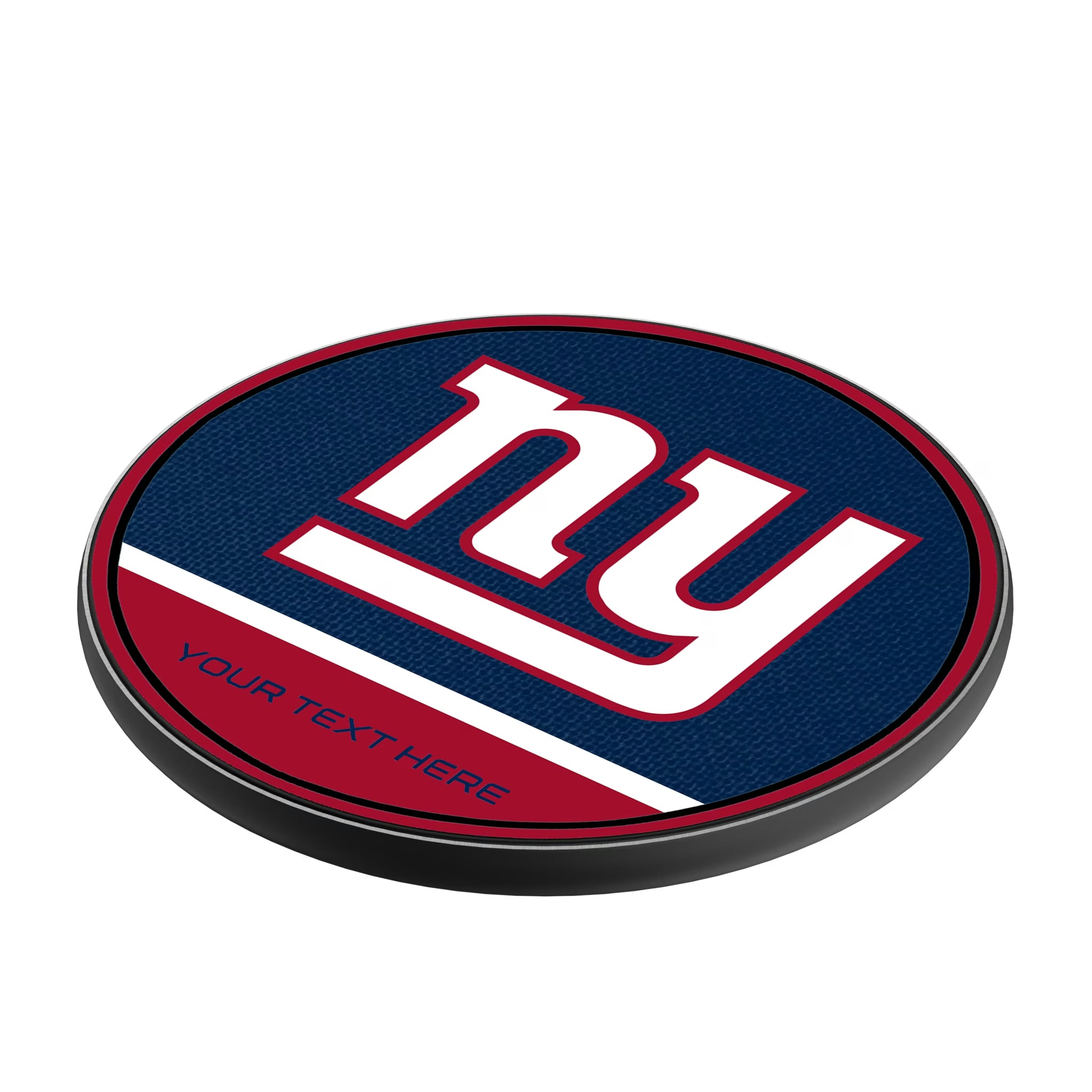 New York Giants Personalized Endzone Solid 15-Watt Wireless Charger - Isometric View