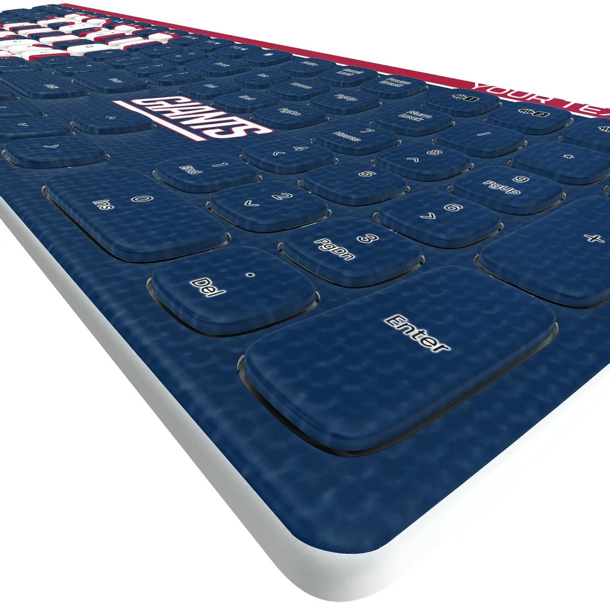 New York Giants Personalized Endzone Solid KKB605 Curved Wireless Keyboard - Detail