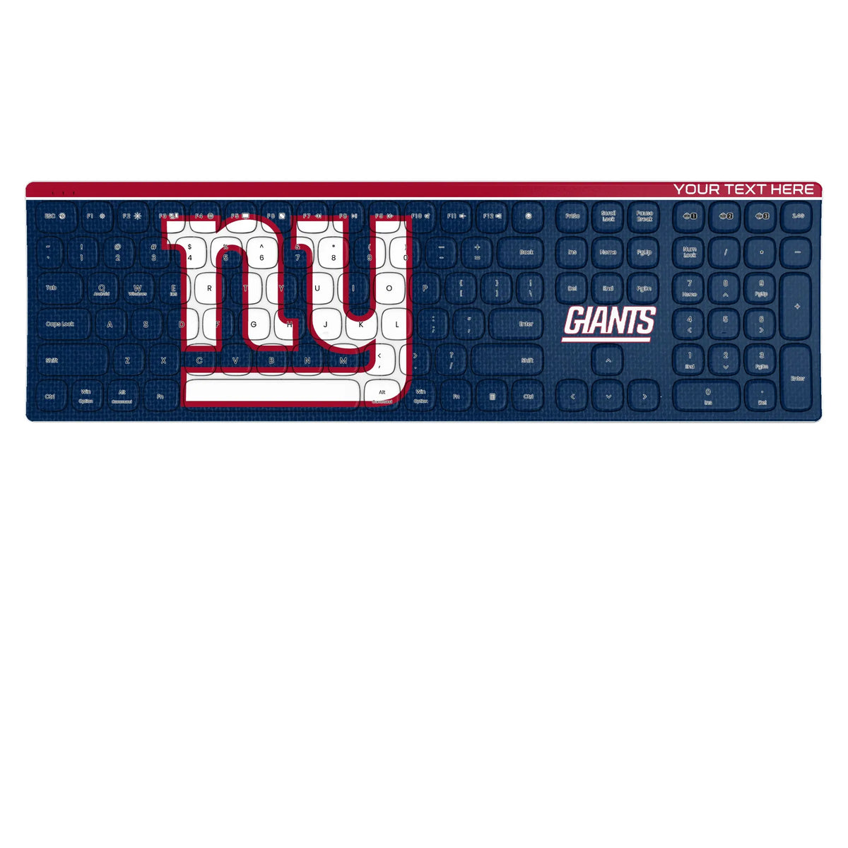 New York Giants Personalized Endzone Solid KKB605 Curved Wireless Keyboard