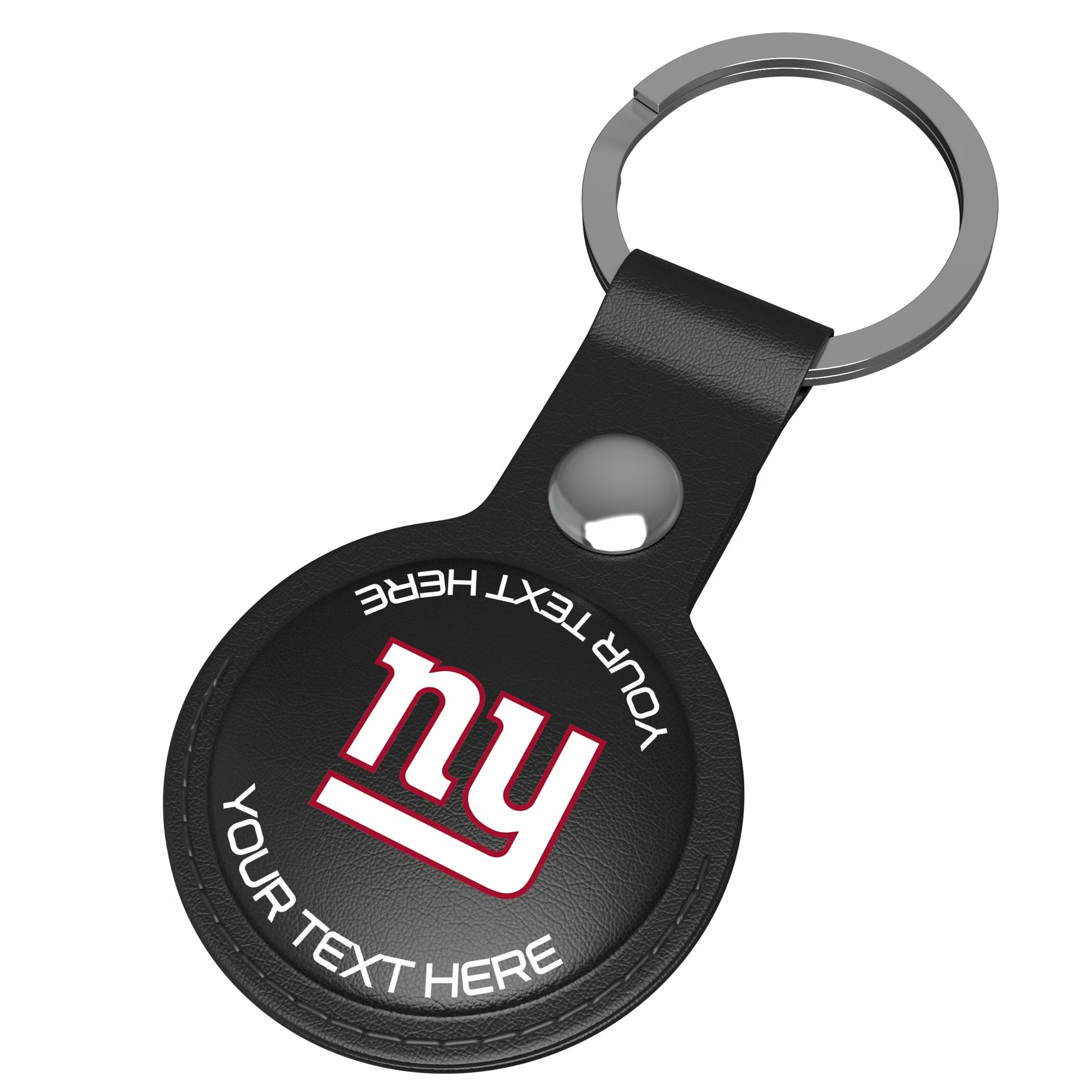 New York Giants Personalized Insignia AirTag Black Airtag Holder - Isometric View