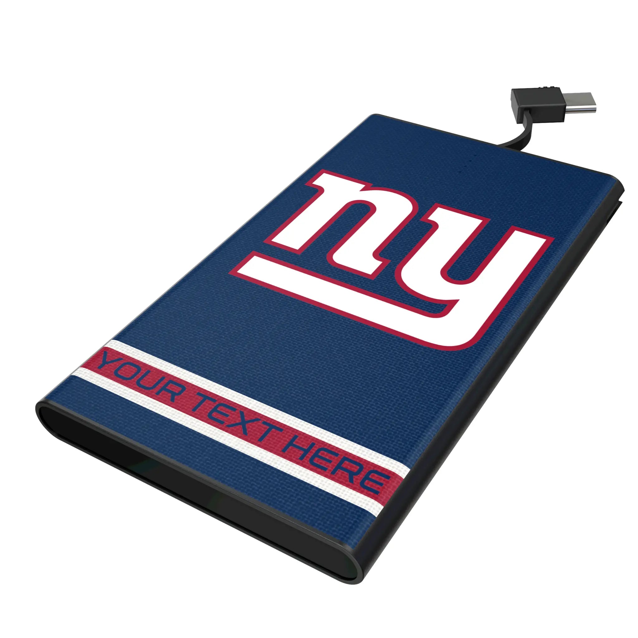 New York Giants Personalized Stripe 5000mAh Flat Power Bank