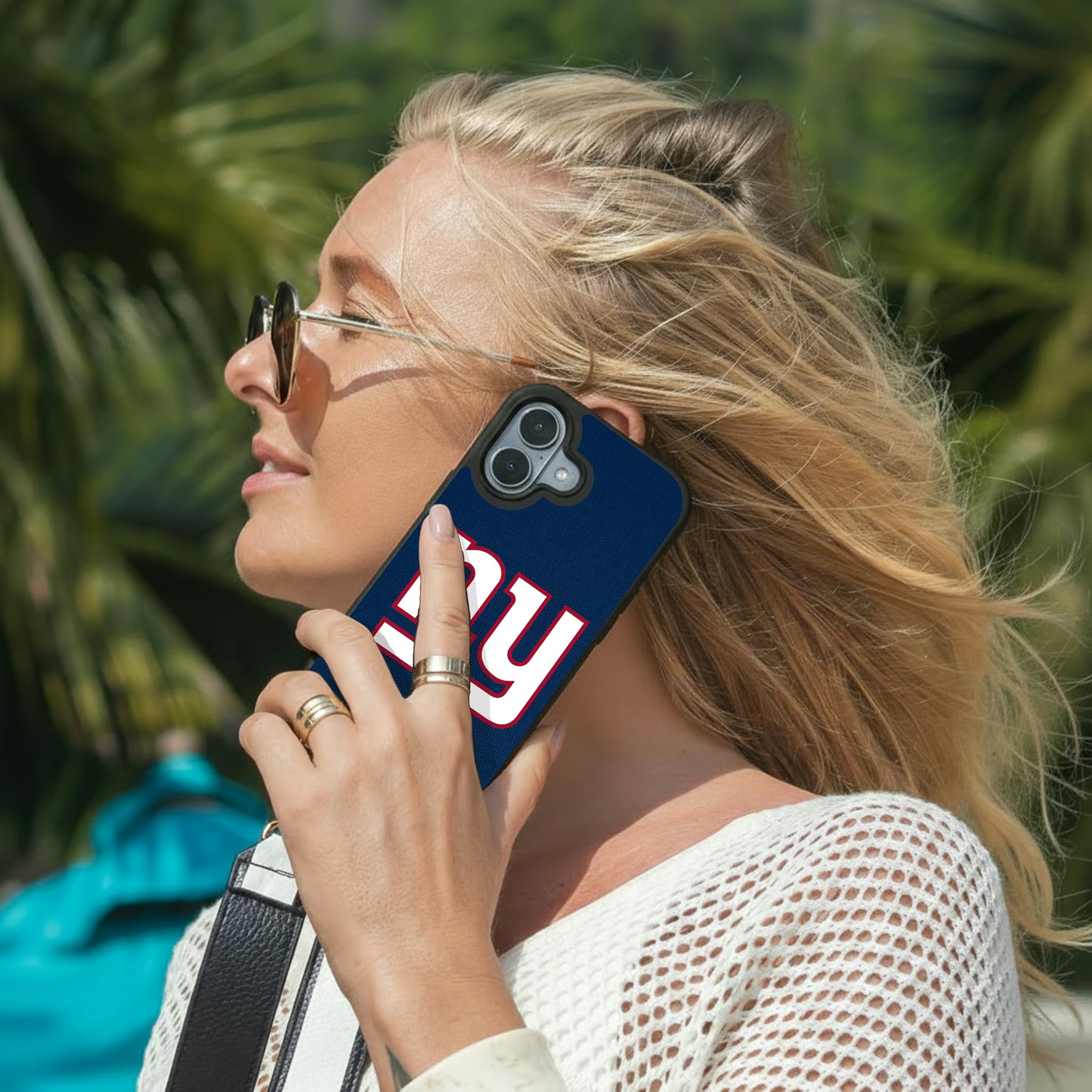 New York Giants Personalized Stripe iPhone Bump Phone Case for Apple iPhone - Lifestyle#Device_iPhone 17
