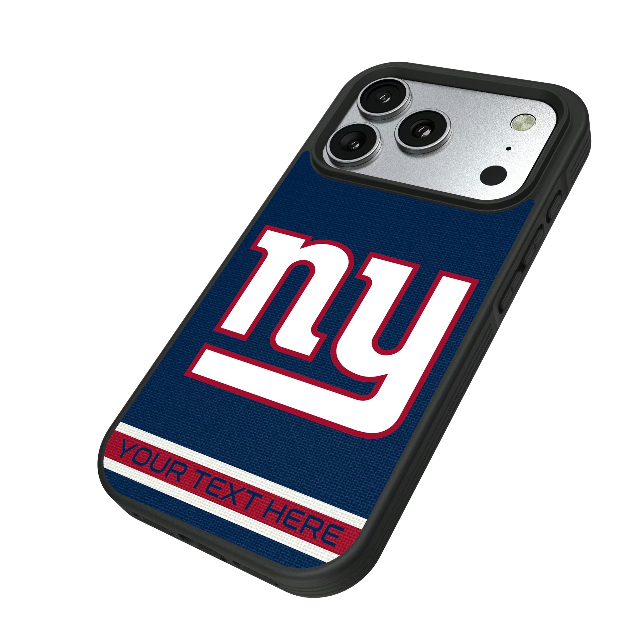 New York Giants Personalized Stripe iPhone Bump Phone Case for Apple iPhone - Isometric View#Device_iPhone 17 Pro