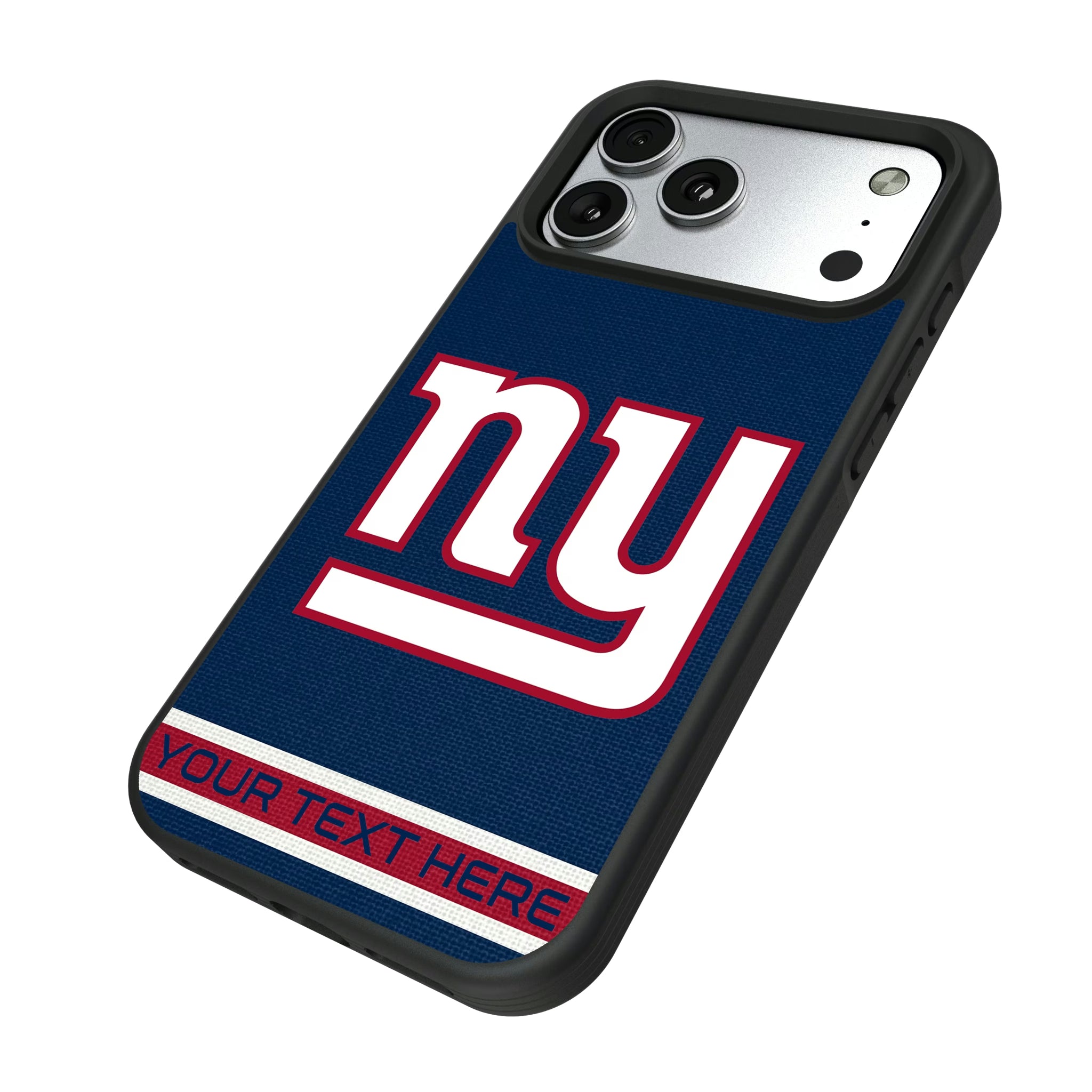 New York Giants Personalized Stripe iPhone Bump Phone Case for Apple iPhone - Isometric View#Device_iPhone 17 Pro Max