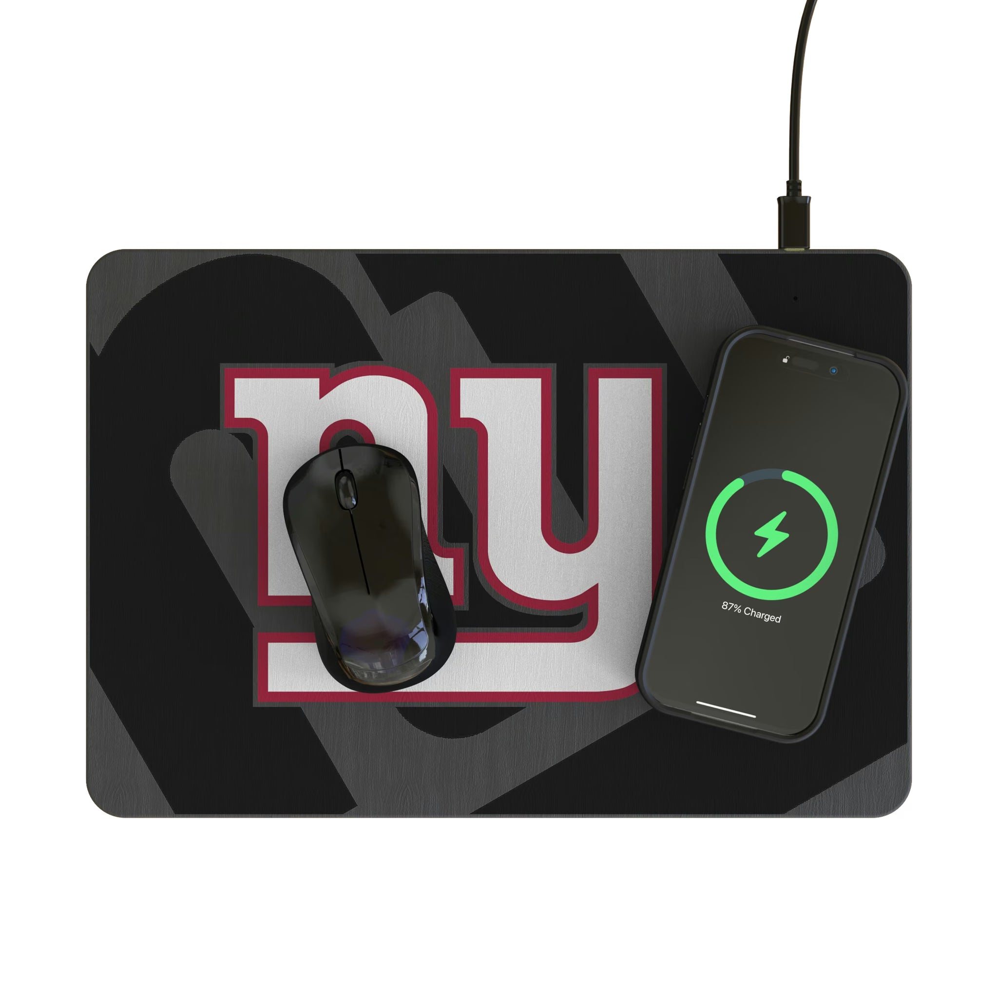 New York Giants Personalized Tilt 15-Watt Wireless Charger and Mouse Pad - Lifestyle