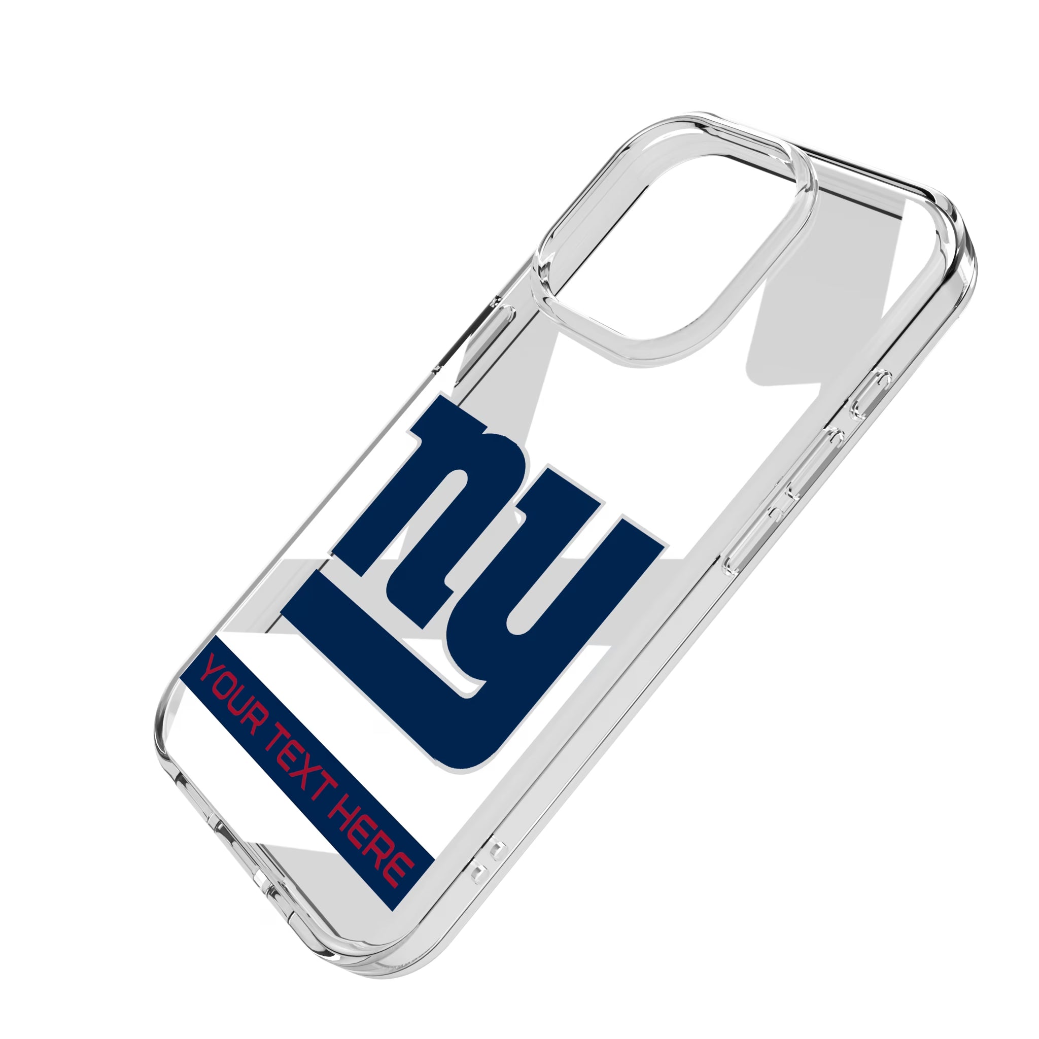 New York Giants Personalized Tilt iPhone Clear Phone Case for Apple iPhone - Isometric View