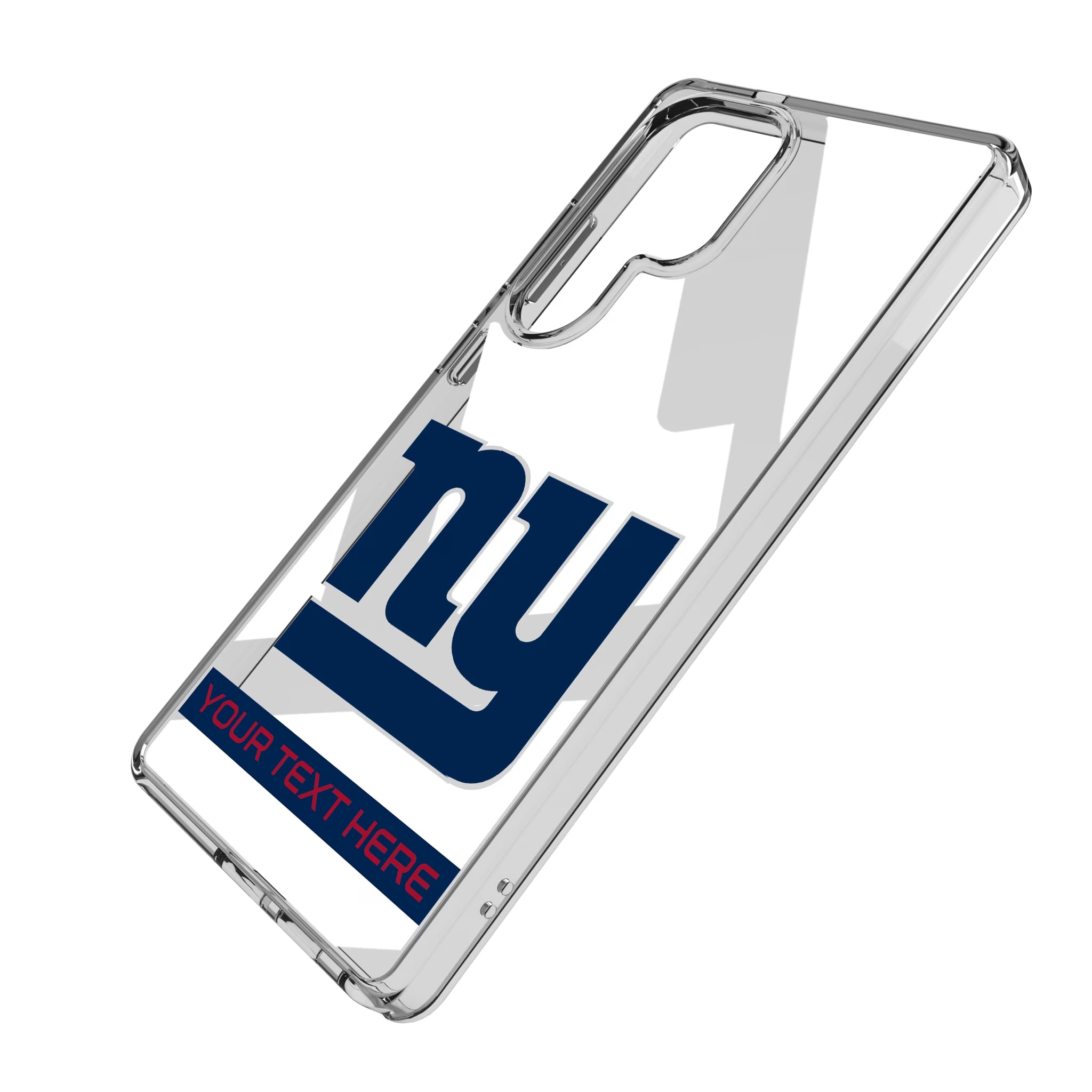 New York Giants Personalized Tilt Galaxy Clear Phone Case for Samsung Galaxy - Isometric View