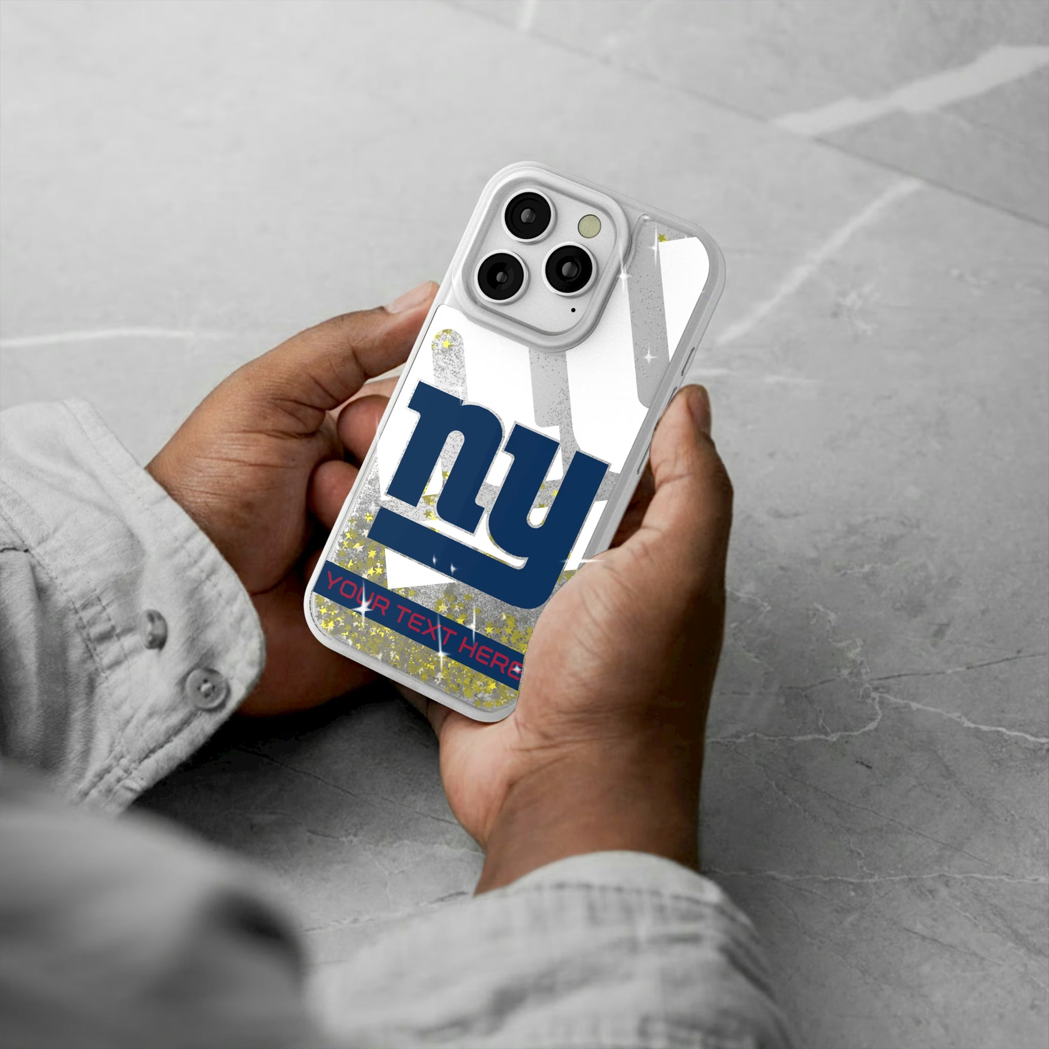 New York Giants Personalized Tilt iPhone Glitter Phone Case for Apple iPhone - Lifestyle#Device_iPhone 16 Pro