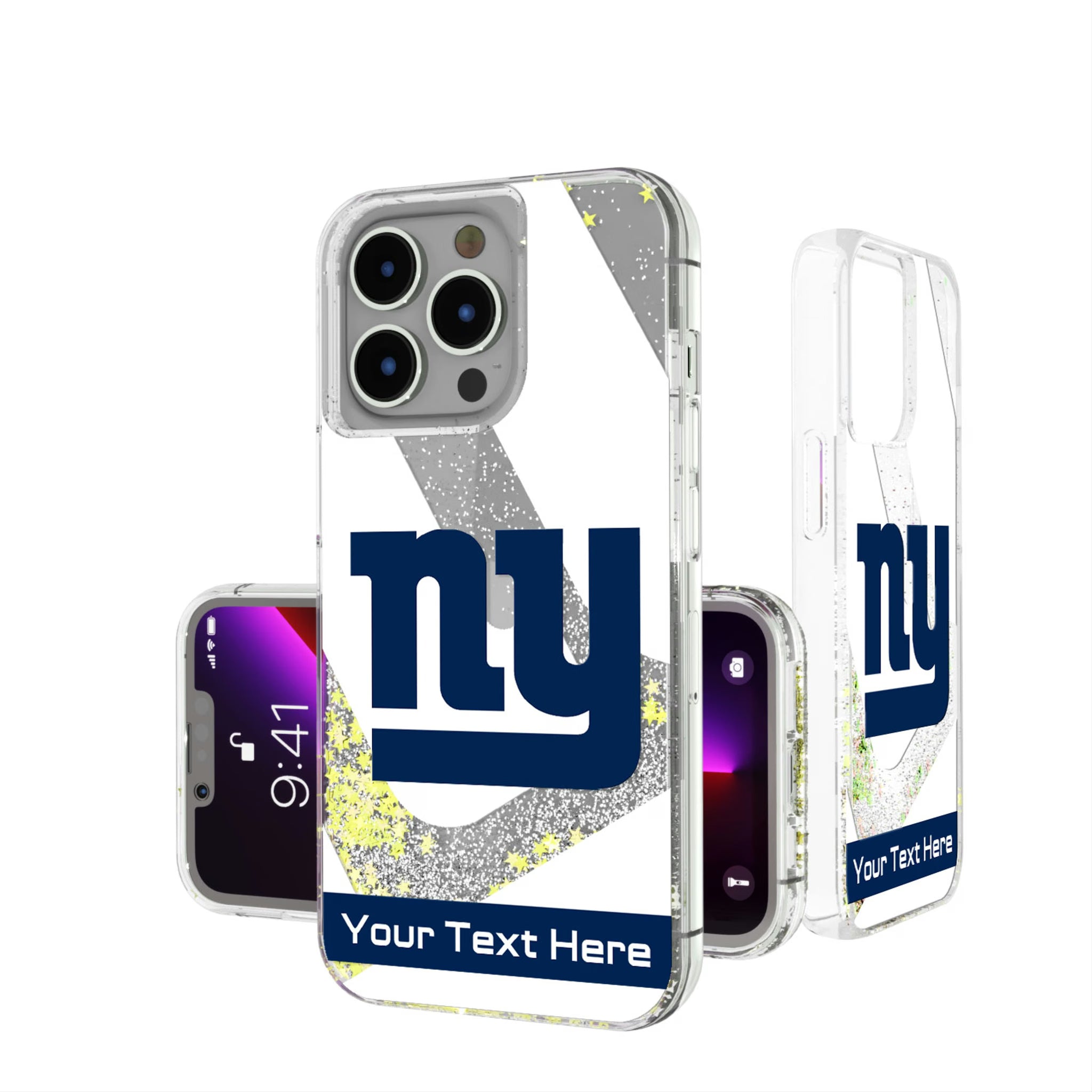New York Giants Personalized Tilt iPhone Glitter Phone Case for Apple iPhone