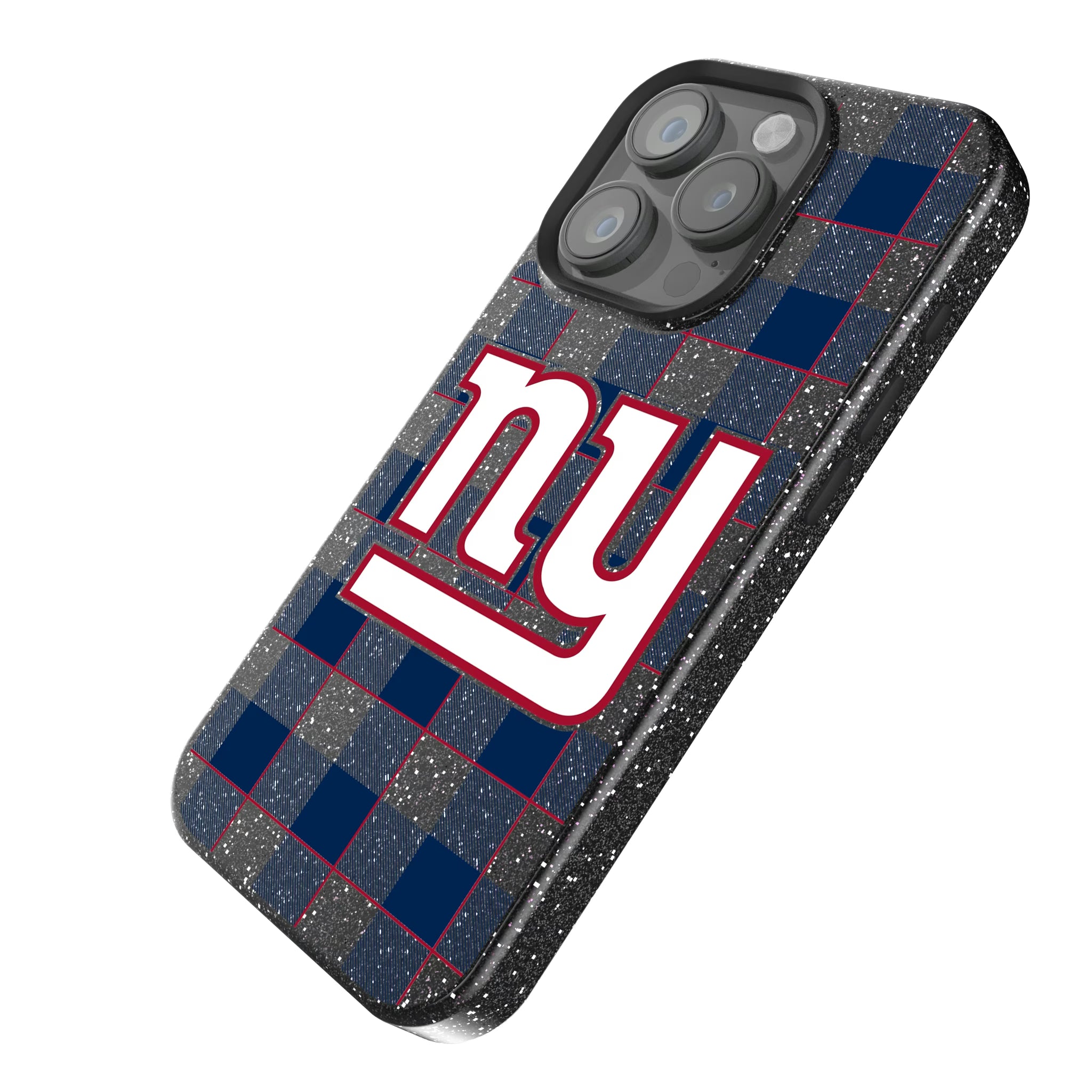 New York Giants Plaid iPhone Bling Phone Case for Apple iPhone - Isometric View